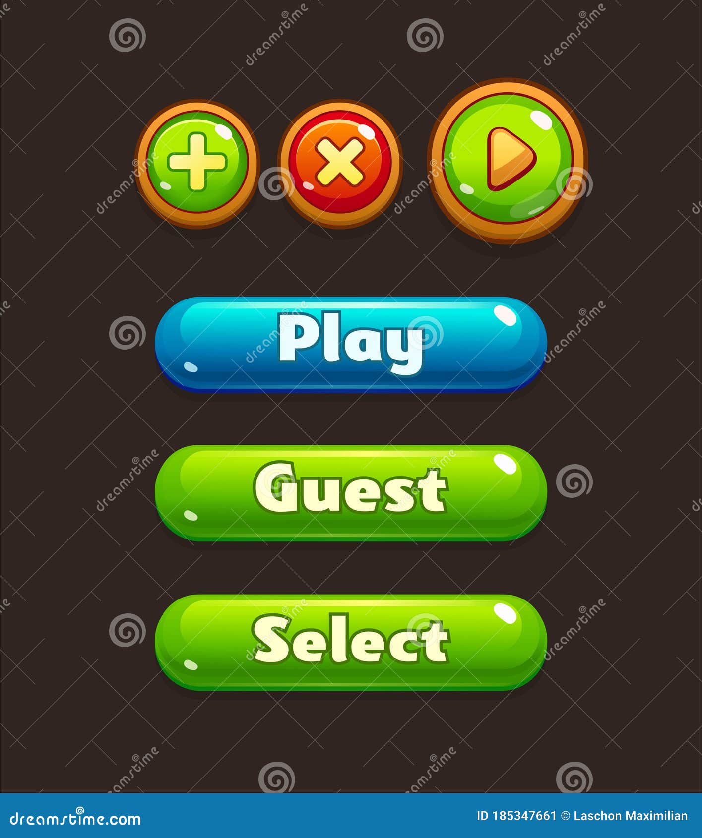 Menus de kit de interface do usuário de jogos casuais telas pop-up e  elementos de jogo