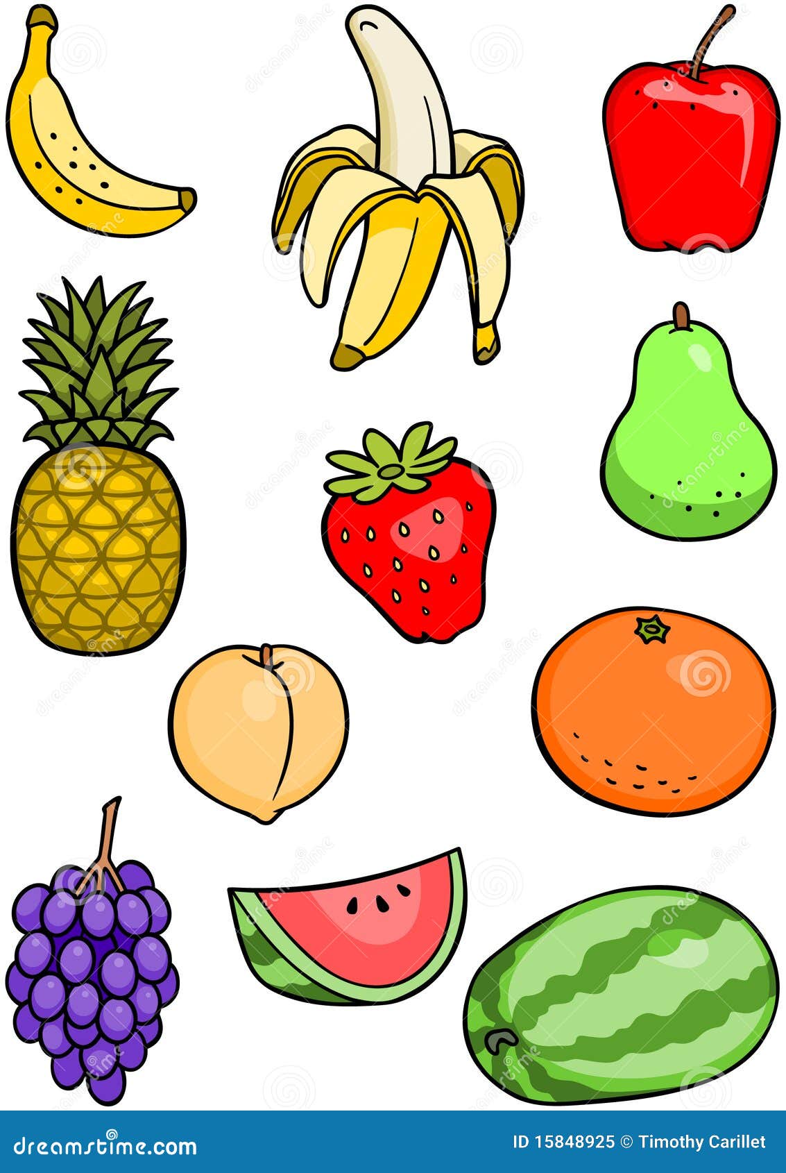 Conjunto De La Fruta Foto de archivo libre de regalías - Imagen: 15848925