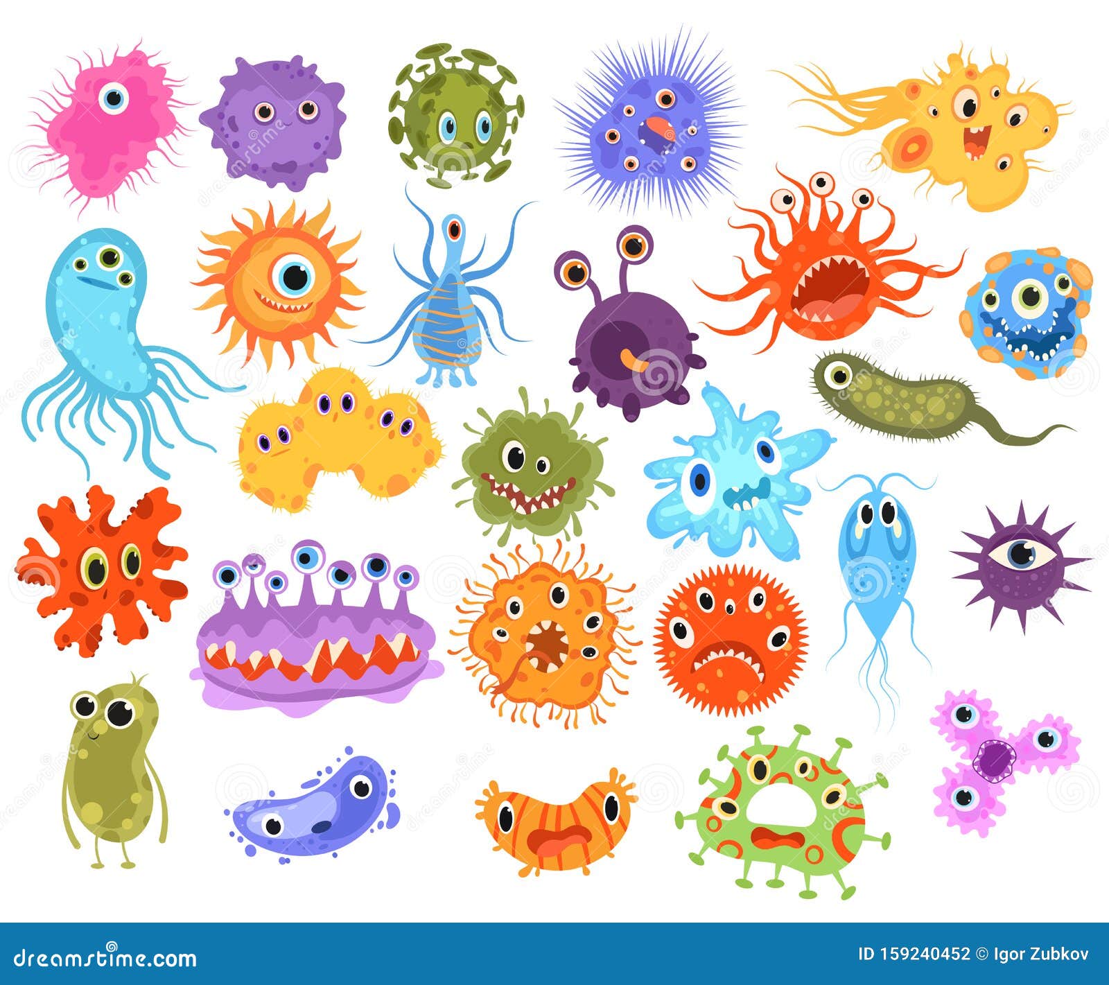 Vírus de desenhos animados de jogos de tabuleiro para crianças e células de  micróbios