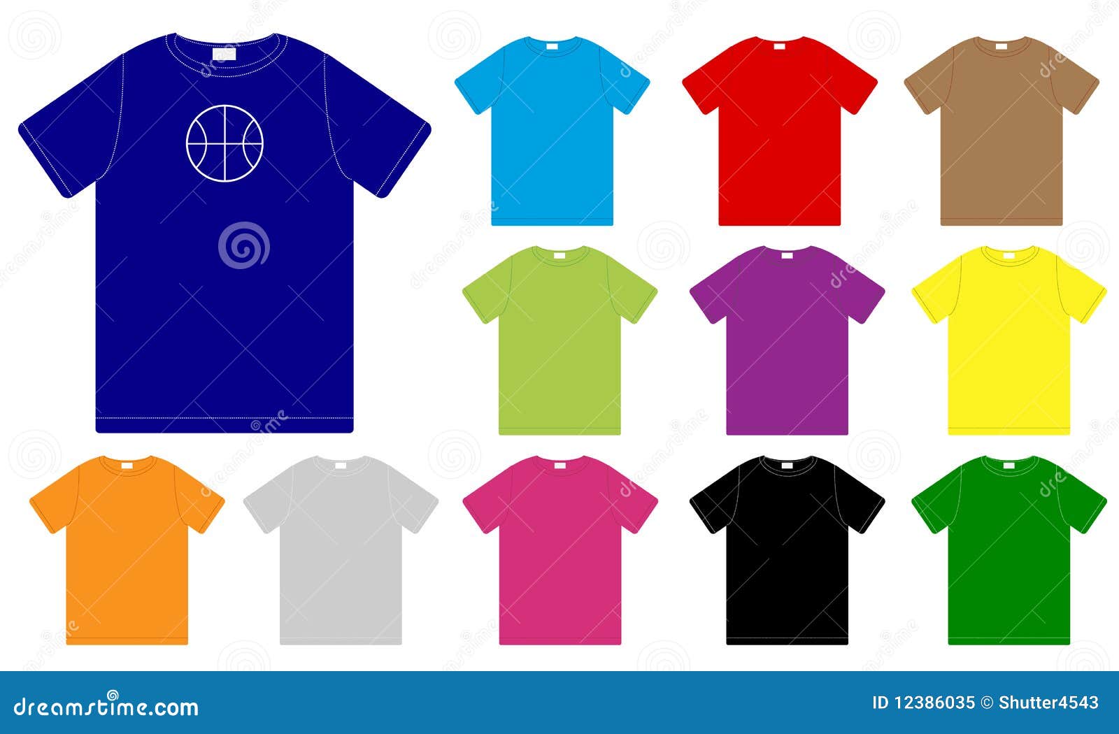 Conjunto De Modelos De Las Camisetas Del Color Ilustración del Vector -  Ilustración de deporte, verde: 12386035