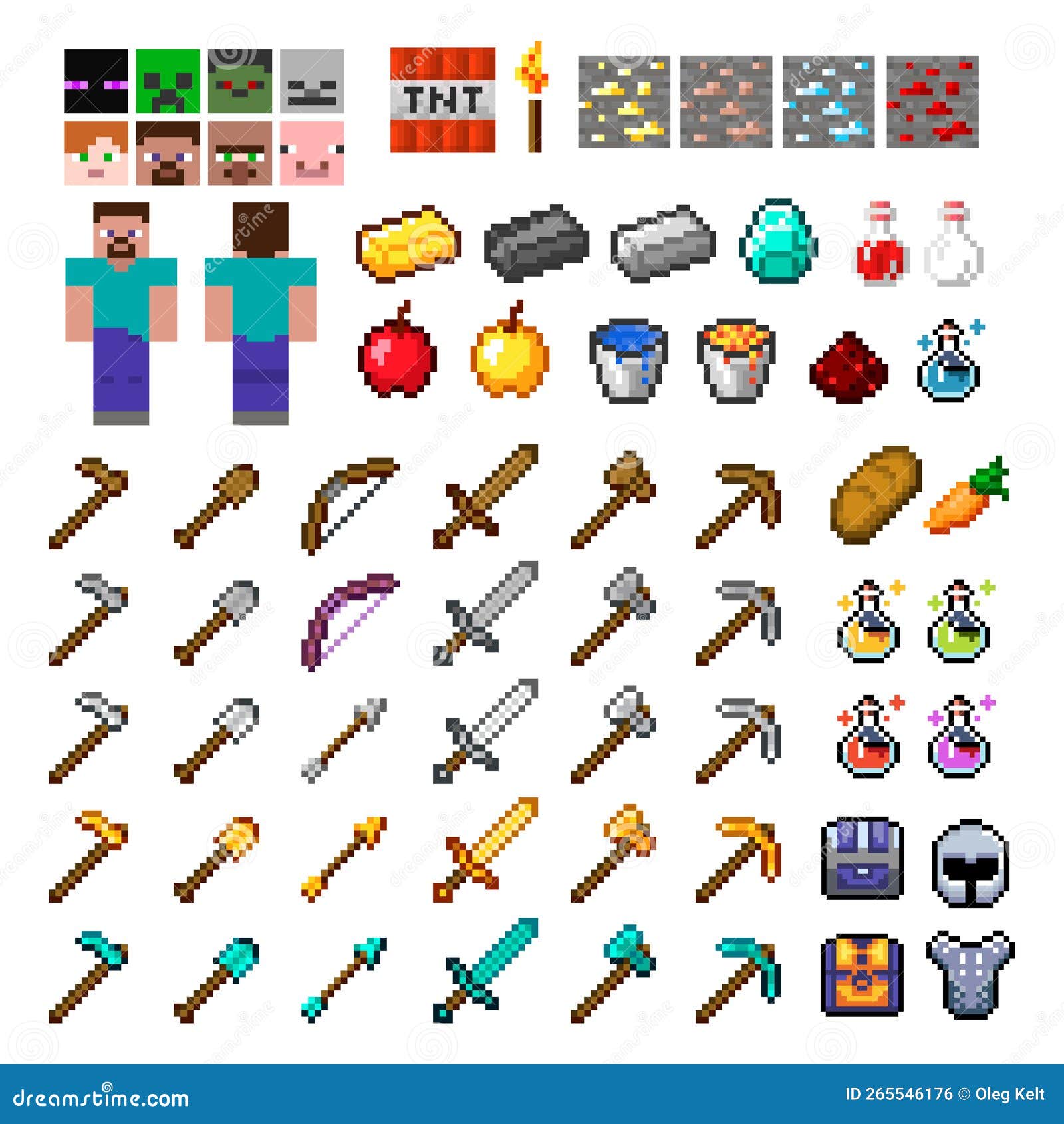 Conjunto De Objetos De Pixel Vetorial. Objetos Para Um Jogo De Pixels.  Ilustração Vetorial. Barra Dourada - Lança-espada De Diaman Ilustração do  Vetor - Ilustração de emblema, jogos: 265546130