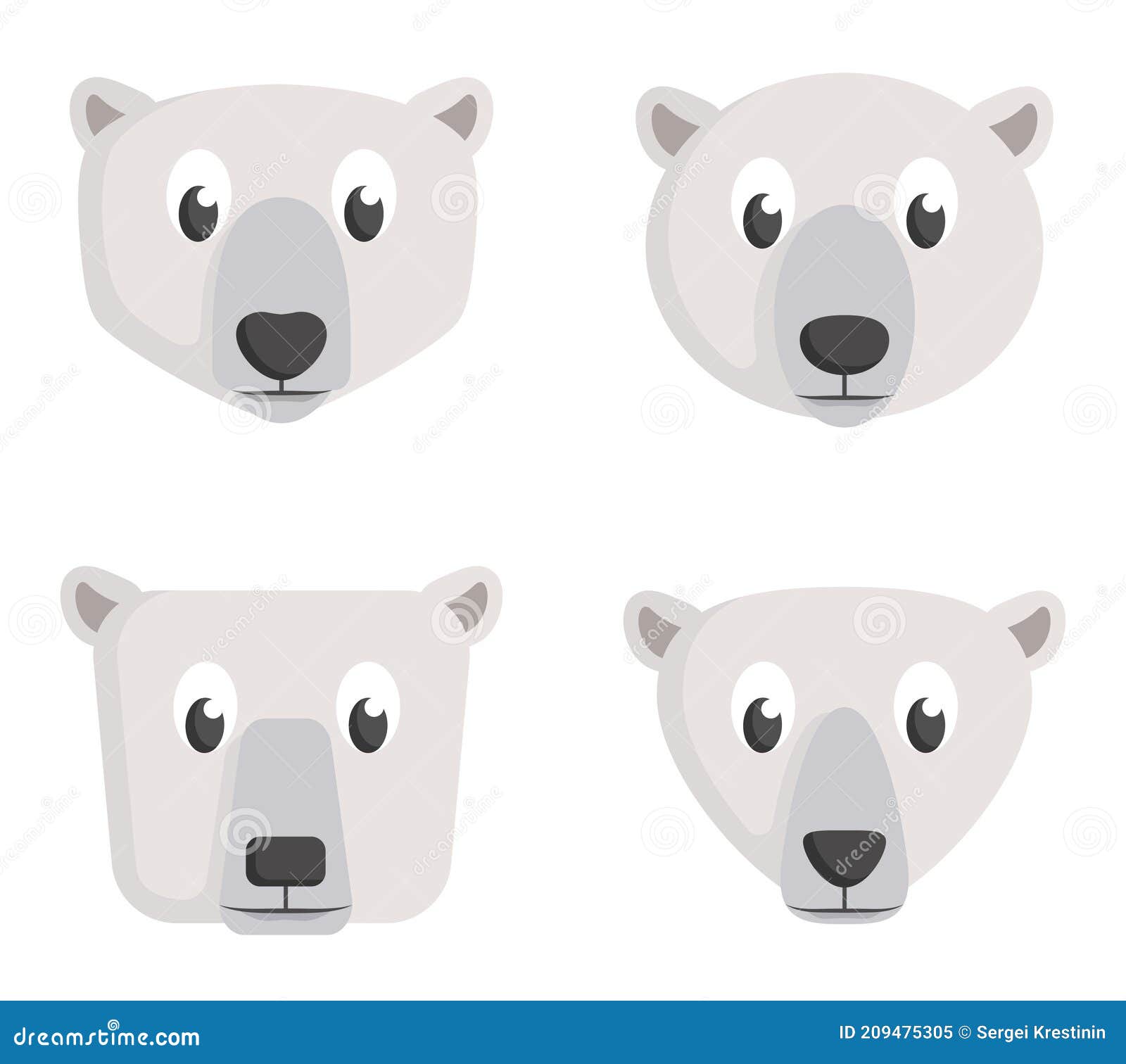 Conjunto De Osos Polares De Dibujos Animados. Ilustración del Vector -  Ilustración de triangular, cuadrado: 209475305