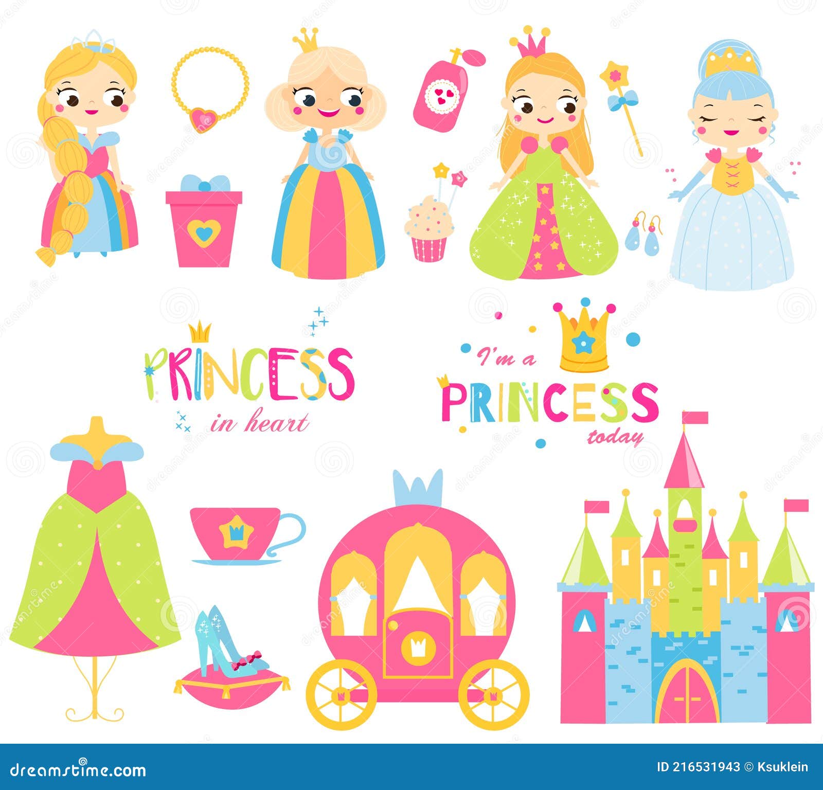 Conjunto De Princesas. Lindas Niñas Castillo Zapatos De Vestir Y Otros Símbolos De Hadas Para Niños Juegos Y Tarjetas Ilustración del Vector - Ilustración de aislado, arte: 216531943 Conjunto De Princesas. Lindas Niñas Castillo Zapatos De Vestir Y Otros Símbolos De Hadas Para Niños Juegos Y Tarjetas Ilustración del Vector - Ilustración de aislado, arte: 216531943