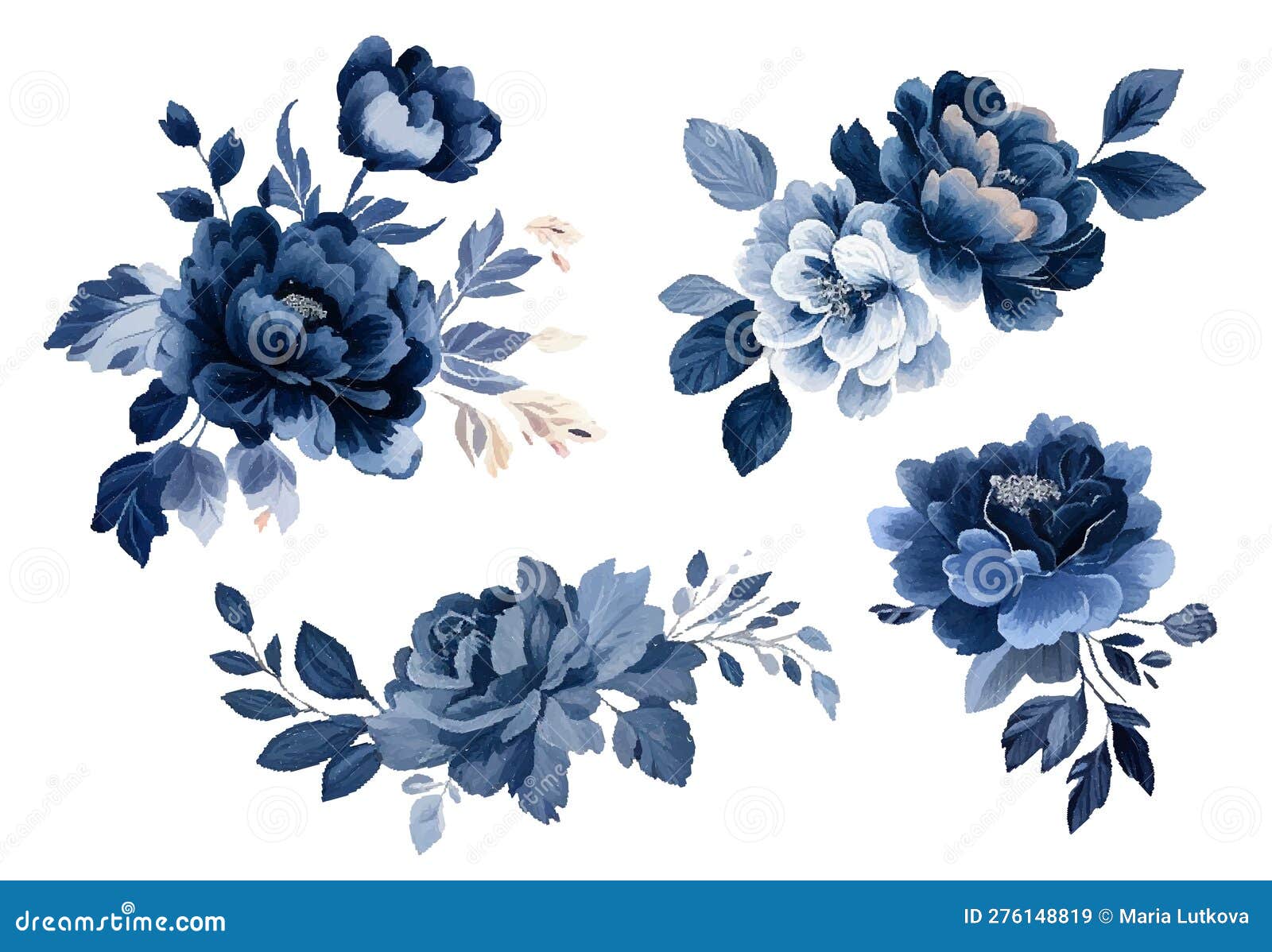Invitaciones de Boda, con ramas de color azul de adorno