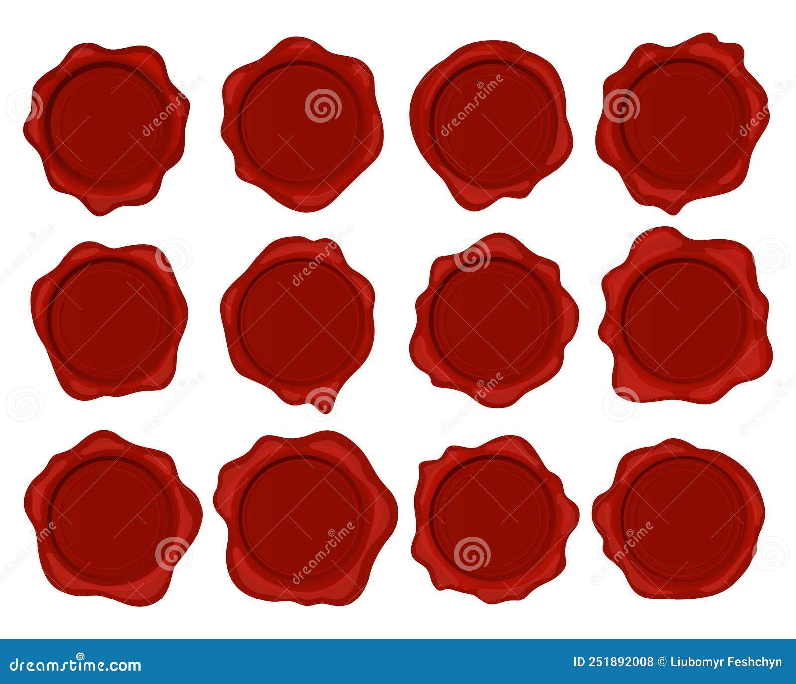 Conjunto De Sellos De Cera Roja. Paro Aislado De Stickers Para Carta O  Documentos Firma Confidencial O Etiqueta Segura Garantía Re Ilustración del  Vector - Ilustración de real, mejor: 251892008