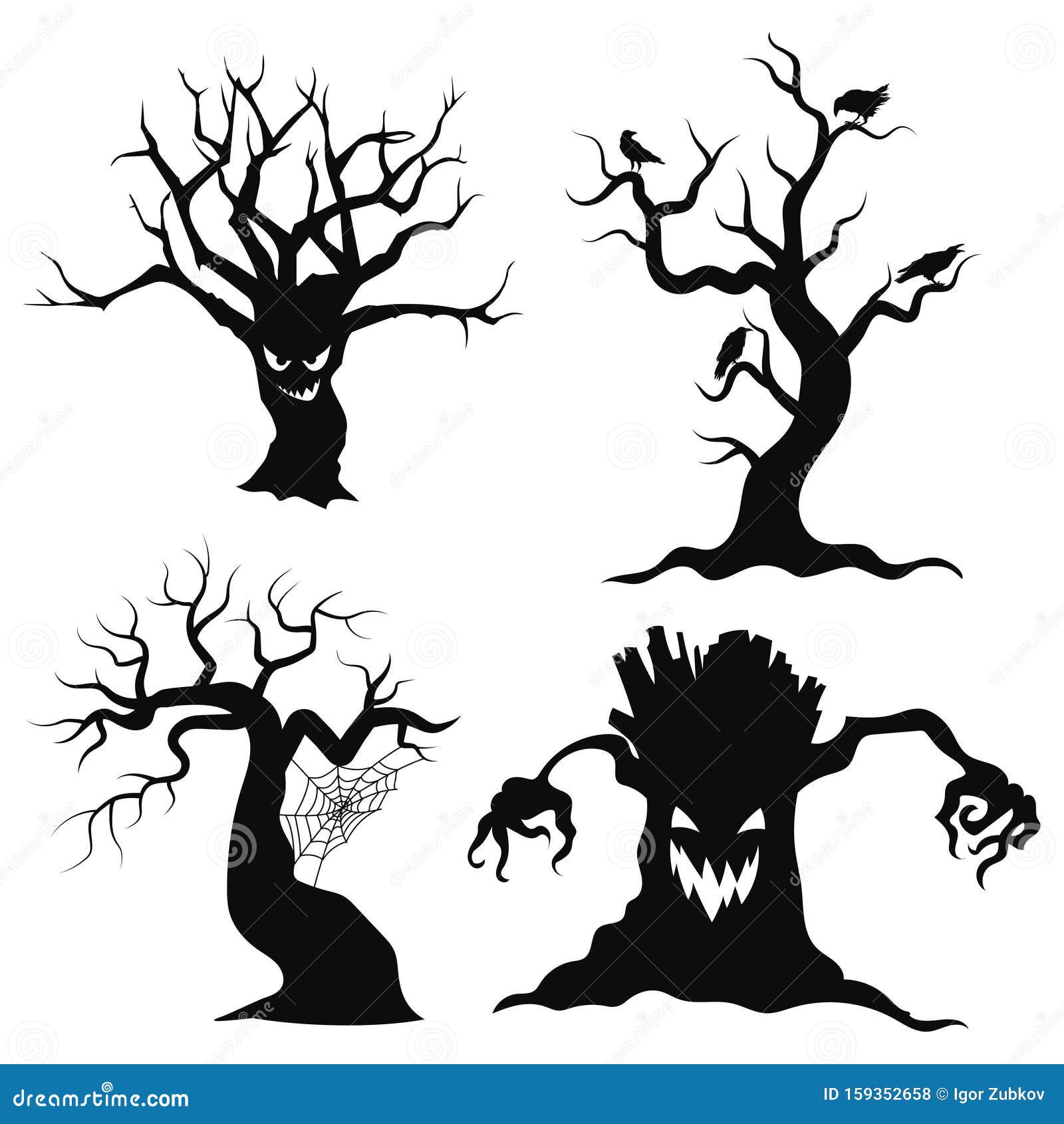 Autocolantes decorativos de halloween árvore e morcegos - TenStickers