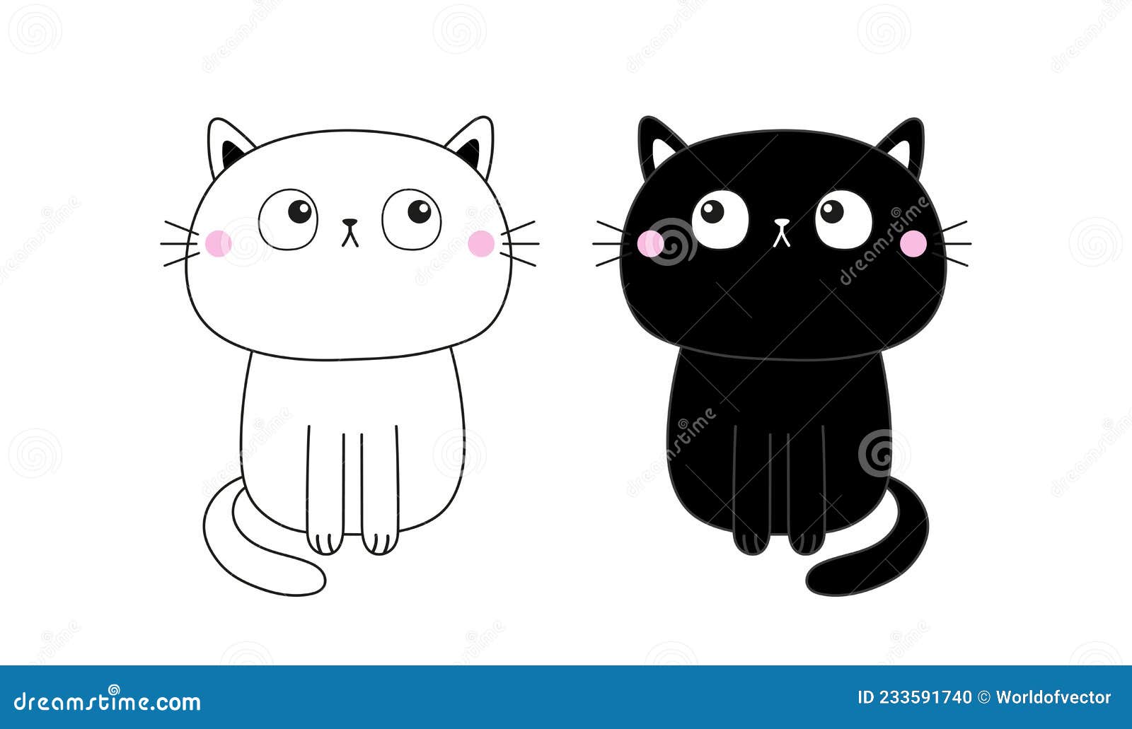 Conjunto De Gatos. Animais Bonitos, Desenhos À Mão. Elementos