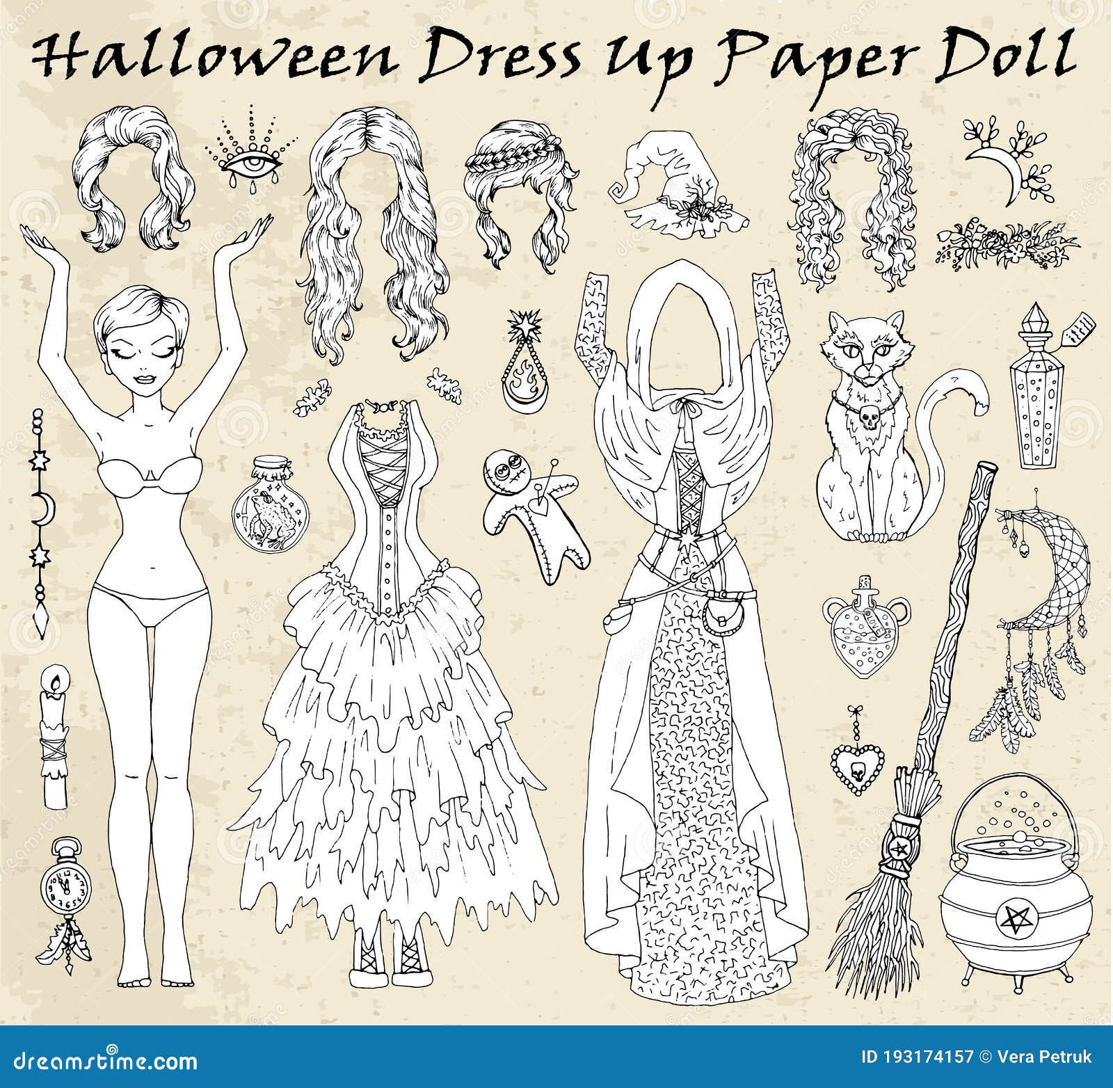 Bonecas de Papel Halloween 6