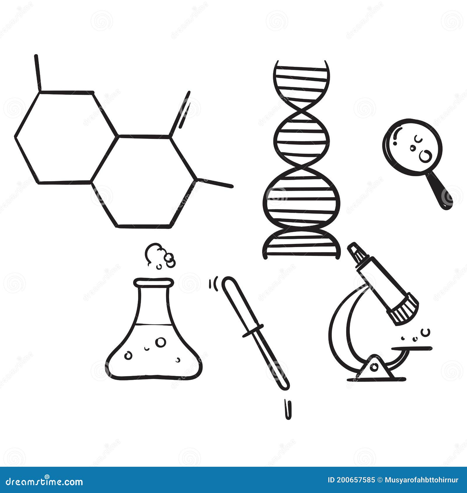 Conjunto Dibujado a Mano De Laboratorio De Química E Iconos Diagramas Que  Muestran Diversos Experimentos, Vidrios Y Moléculas Ais Ilustración del  Vector - Ilustración de virus, tubo: 200657585