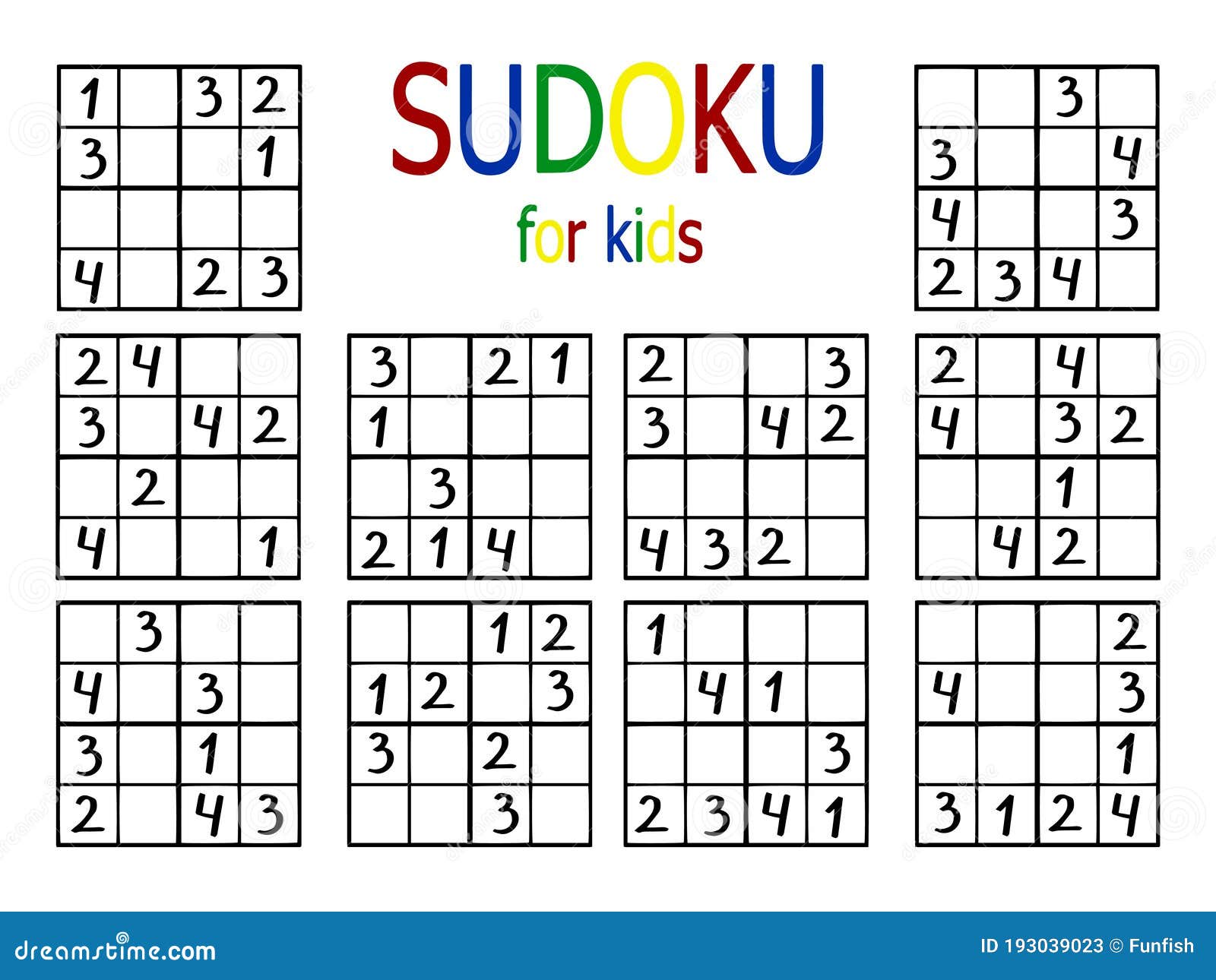 Jogo sudoku definido com respostas design vetorial simples