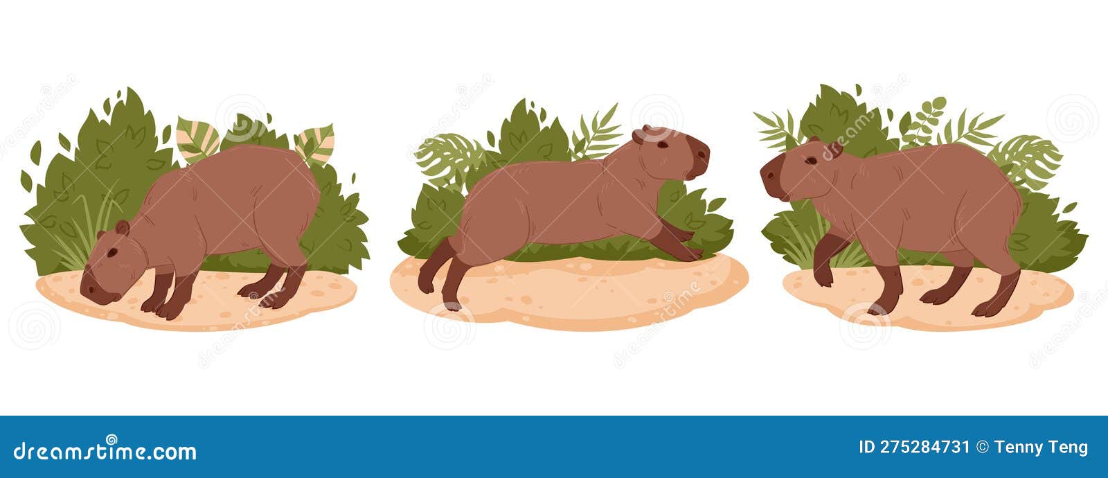 Ícone dos desenhos animados Capybara em design plano imagem