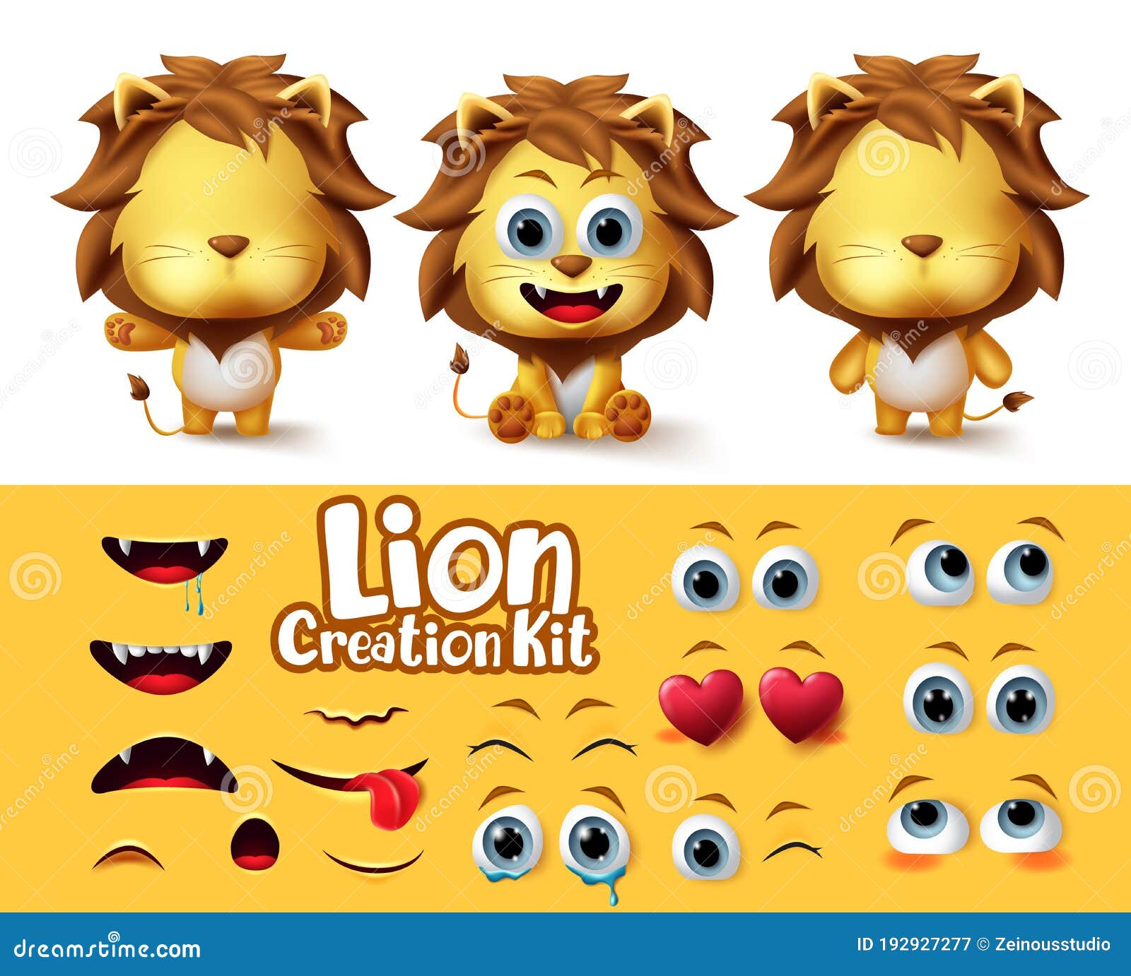 Personagem de desenho animado do vetor construtor de leão