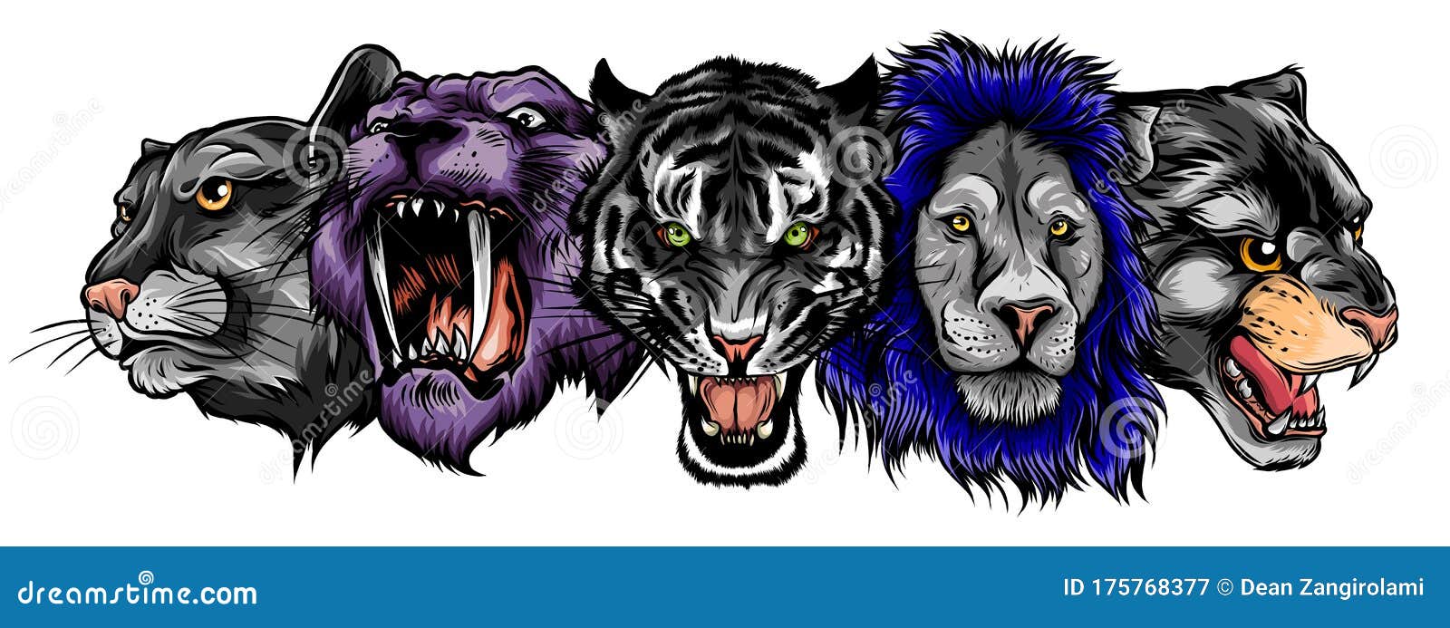 Pôster Felinos Leão Pantera Onça Tigre Bichos E Animais A4