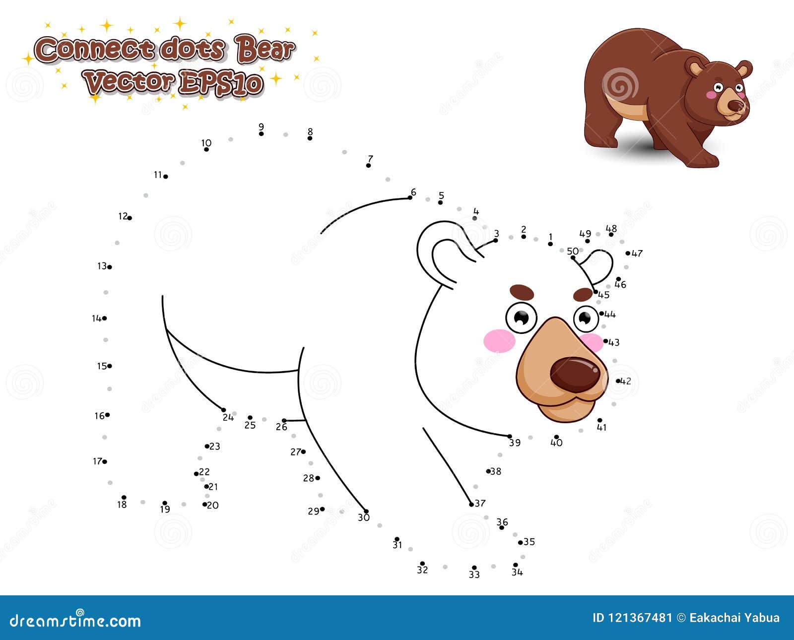 Connect the Dots and Draw Cute Cartoon Bear. Educational Game for Kids. Vector Illustration Stock Vector - Illustration of isolated, background: 121367481 Connect the Dots and Draw Cute Cartoon Bear. Educational Game for Kids. Vector Illustration Stock Vector - Illustration of isolated, background: 121367481