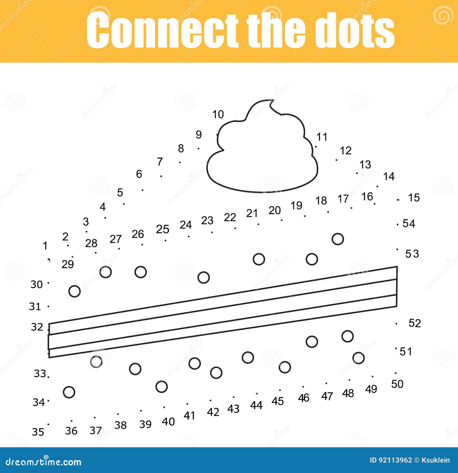 connect the dots by numbers children educational game. printable worksheet activity. food theme. drawing cake