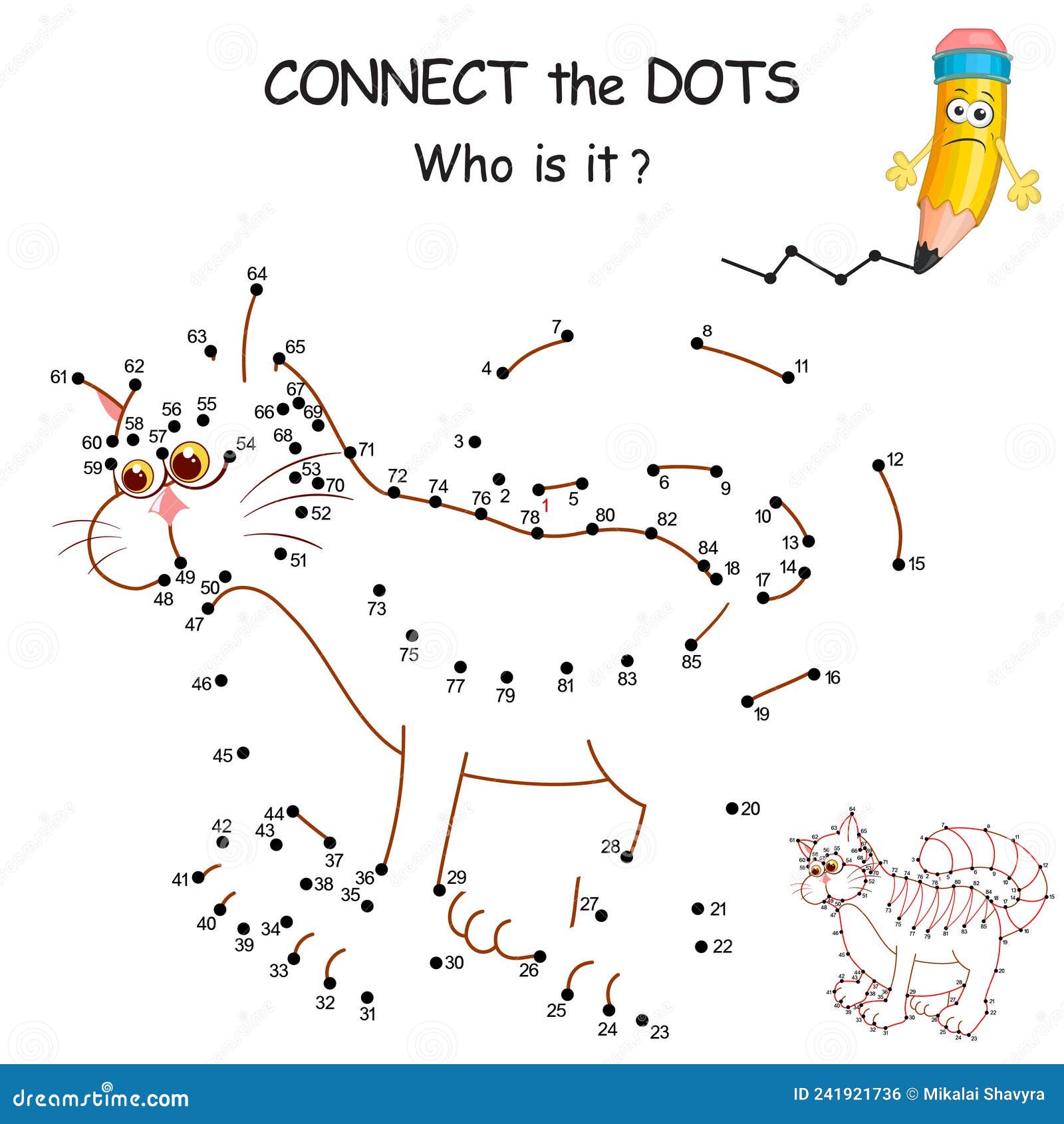 Connect the Dots by Numbers To Draw the Cat. Dot To Dot Education Game and  Coloring Page with Cartoon Cute Kitten Character Stock Vector -  Illustration of drawing, kids: 266886256