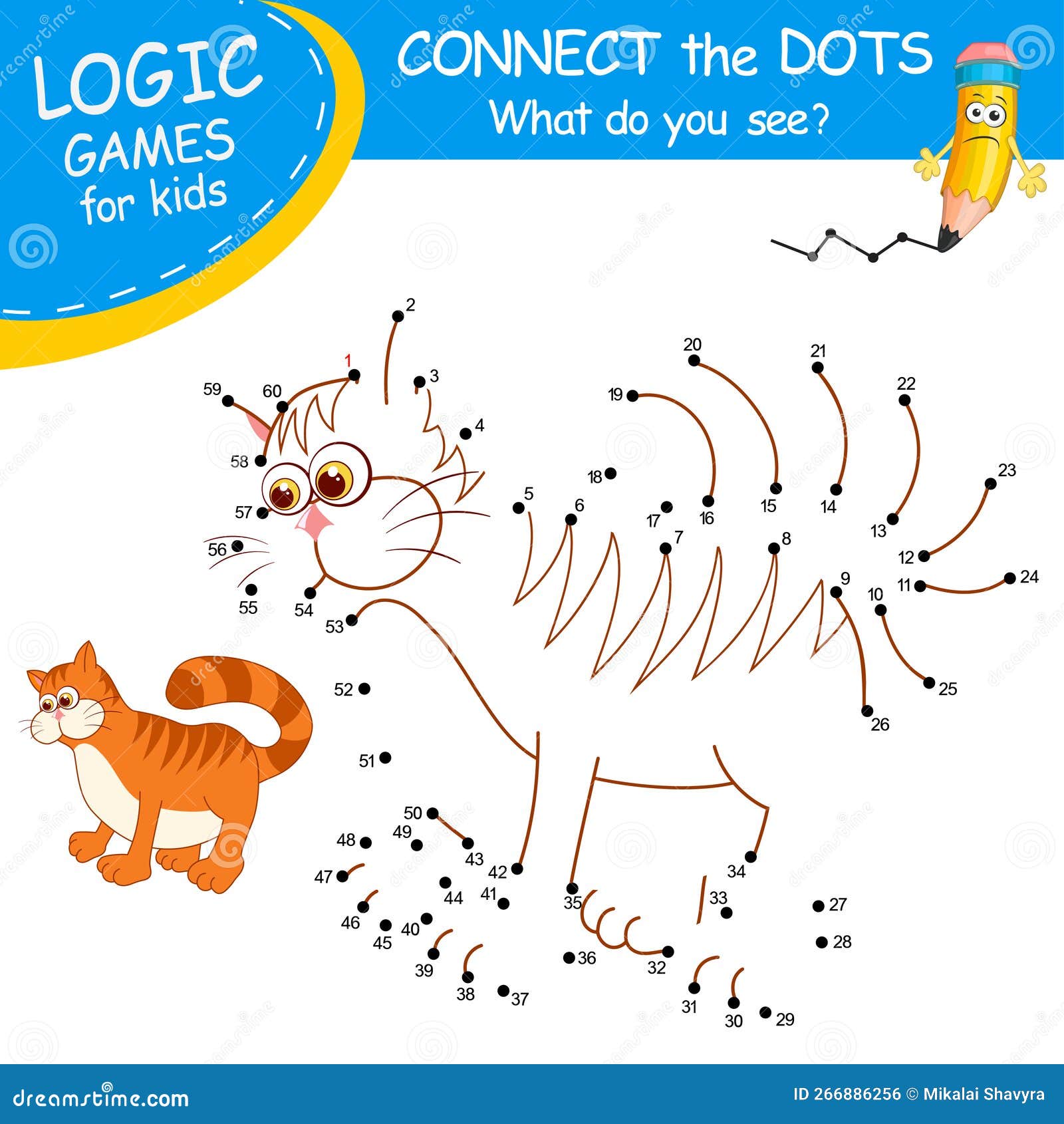 Connect the Dots by Numbers To Draw the Cat. Dot To Dot Education Game and  Coloring Page with Cartoon Cute Kitten Character Stock Vector -  Illustration of drawing, kids: 266886256