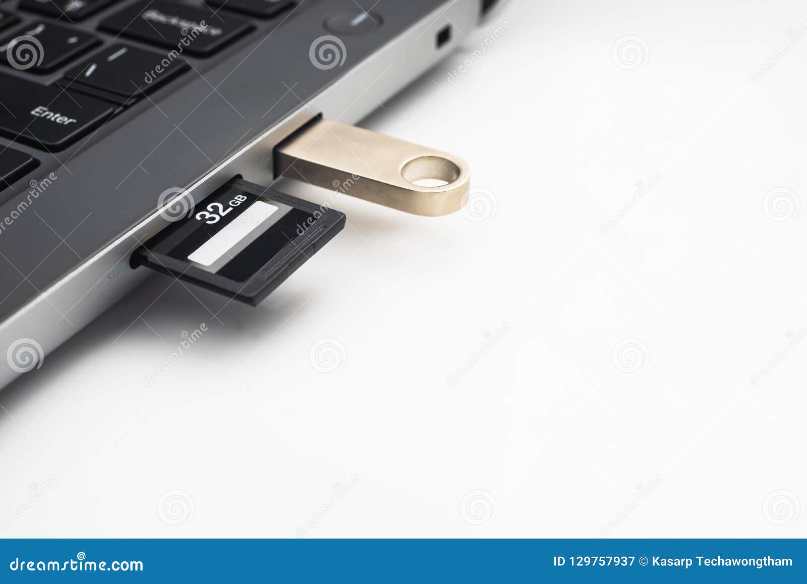 a USB Flash Drive and Sd Card Computer Laptop. Not Stock Image - Image of connect, 129757937