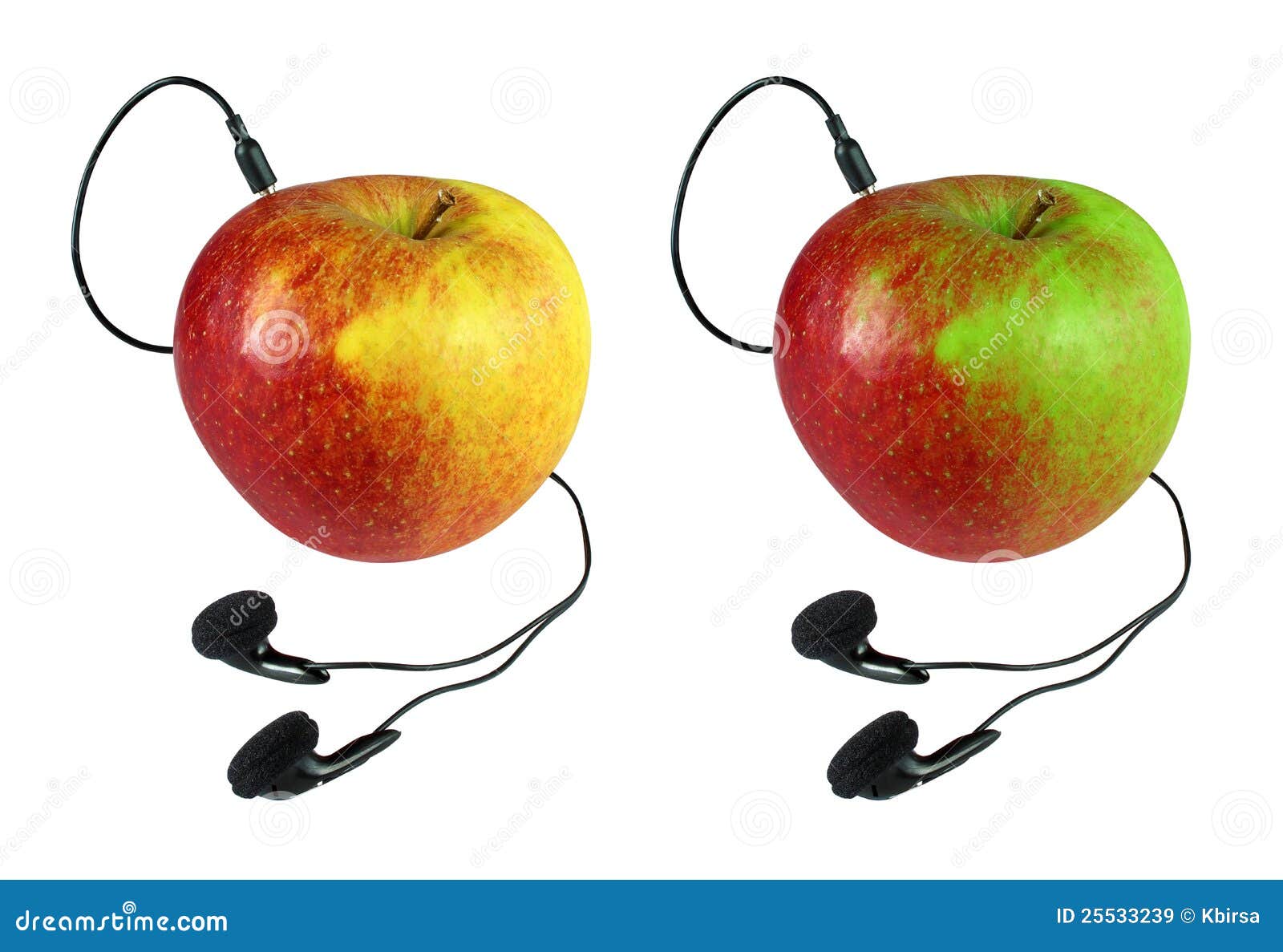 Connected apple stock image. Image of acid, earphones - 25533239