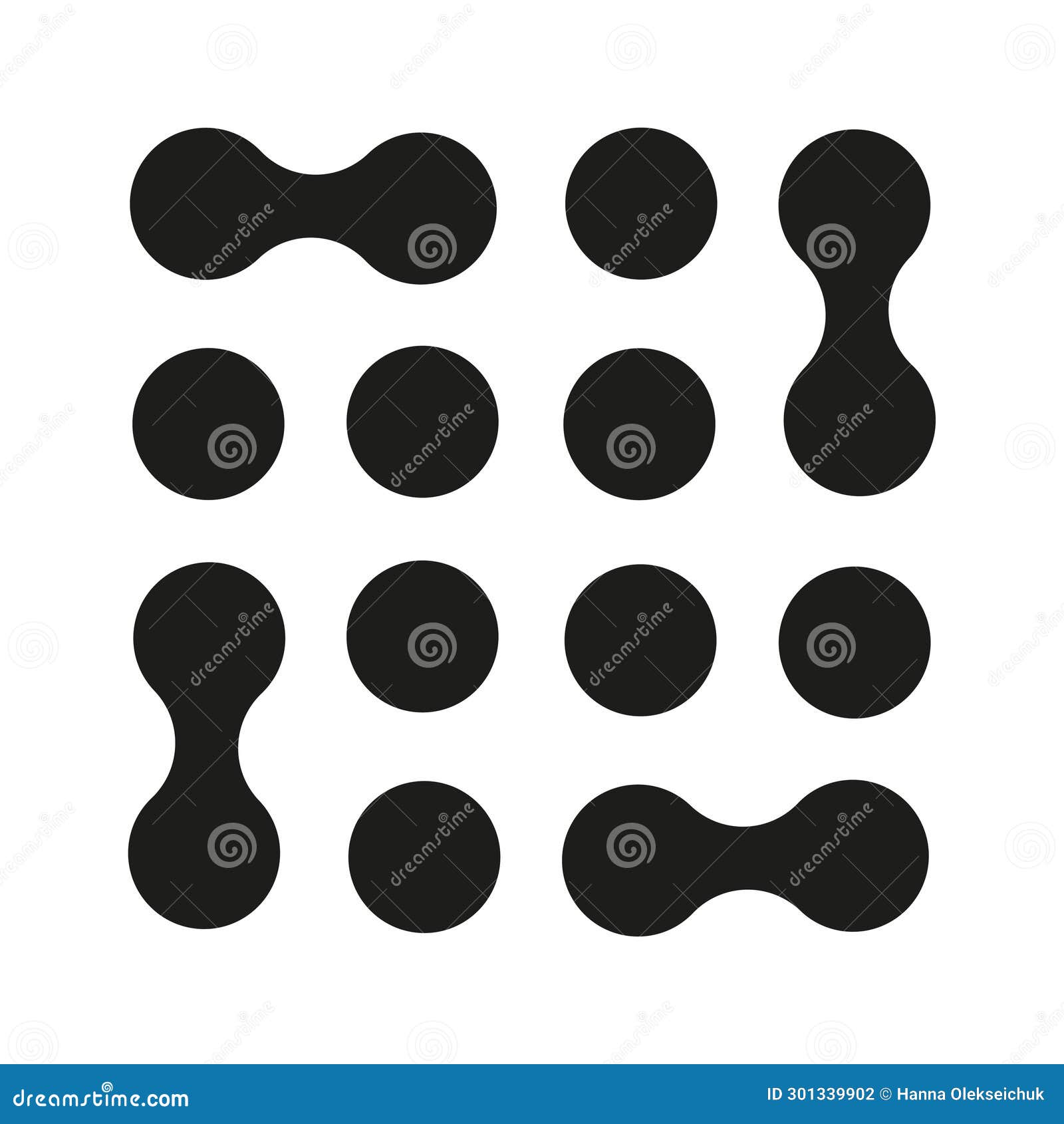 Connected Blobs. Metaball Simple Icons. Connected Dots Vector Signs ...