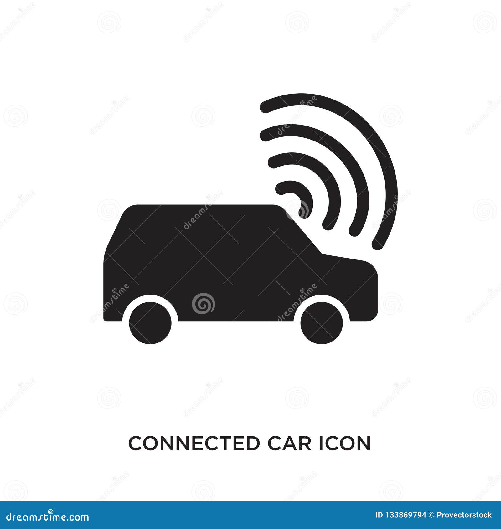 Connected car icon stock vector. Illustration of security - 133869794