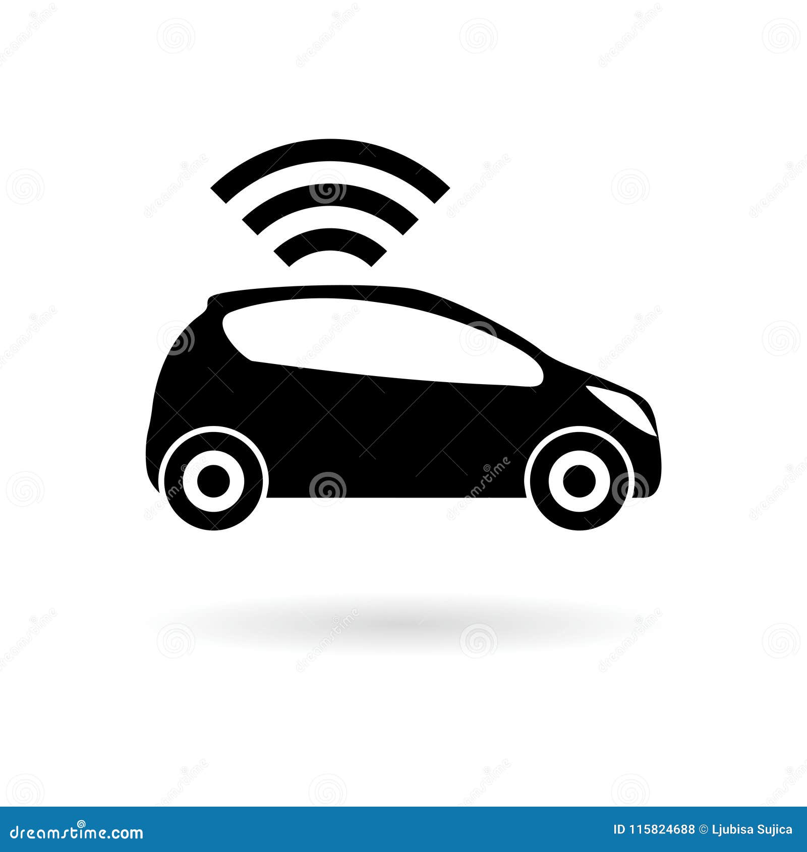 un icône de intelligent voiture, Wifi connecté voiture, ai voiture