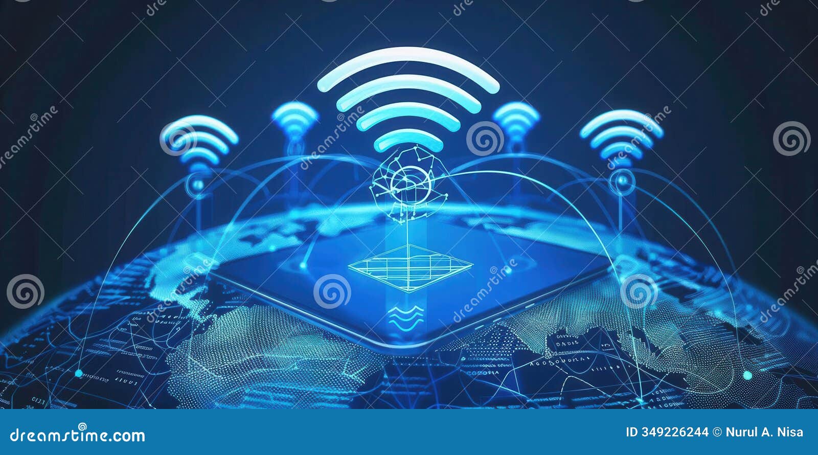 connected in the digital age. mobile and wireless technology concept