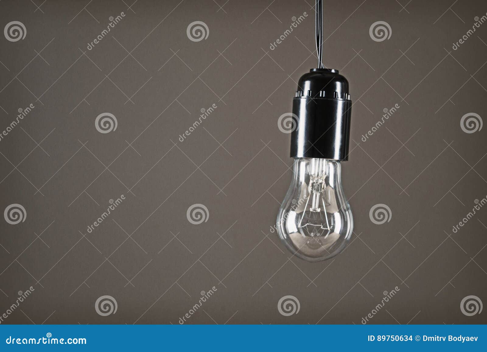 Connected Incandescent Lamp Hanging on a Wire Stock Photo Image of