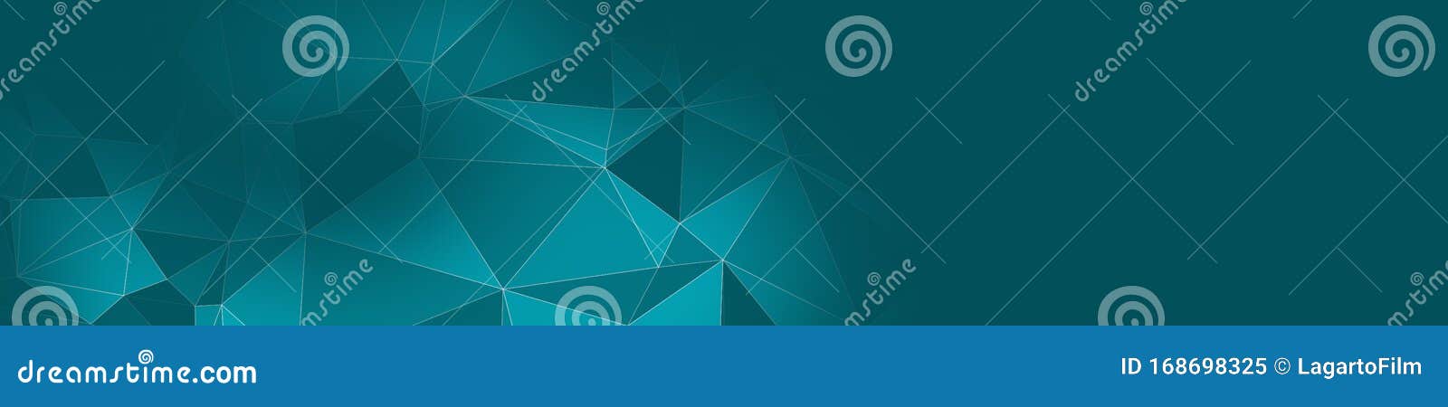 Abstract Long Web Banner Design, Connected Shapers Lines Illustration