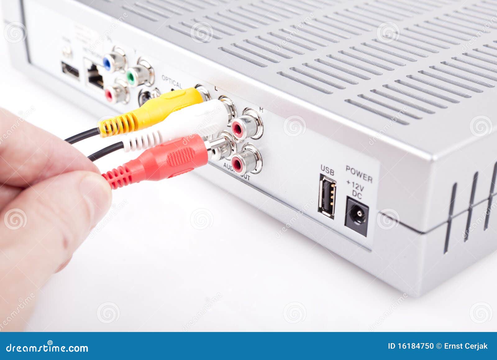 Connecting AV cables stock photo. Image of outlet, cable 16184750