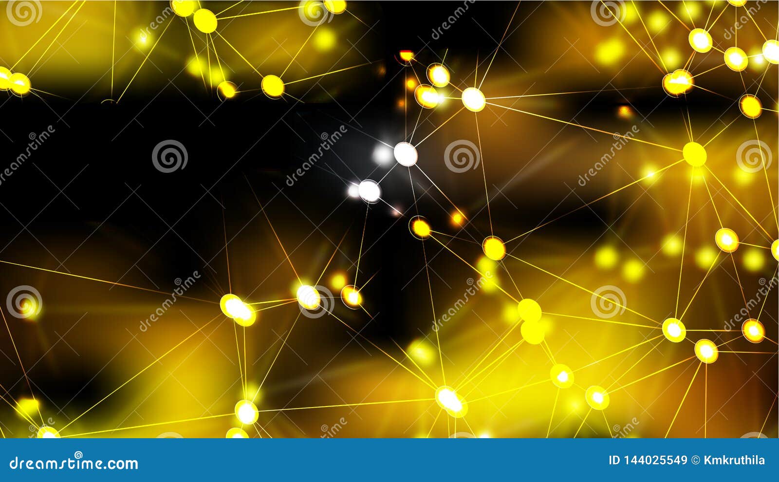 connecting dots and lines black and gold abstract background