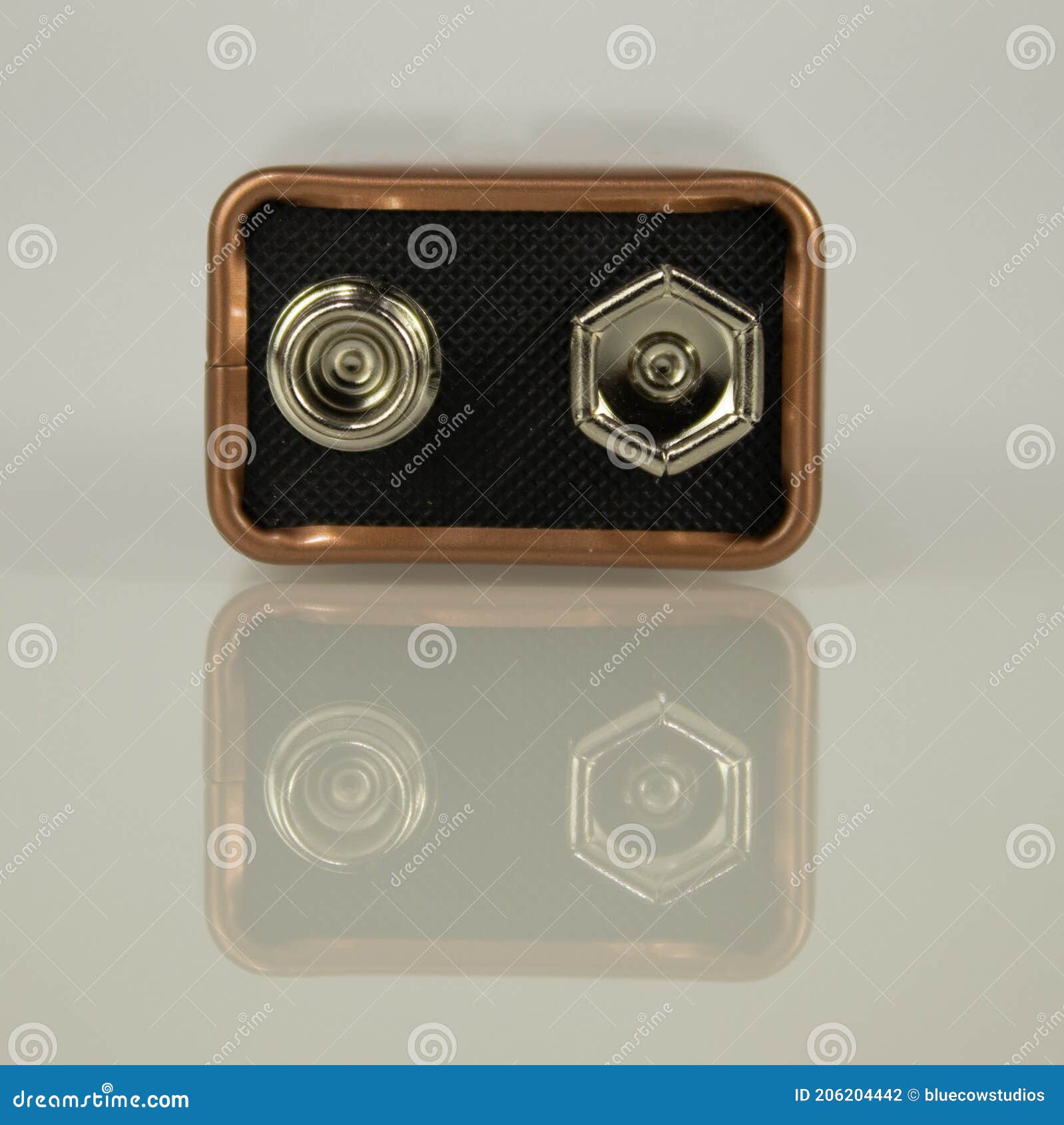 The Connection End of a 9volt Battery Stock Photo Image of connection