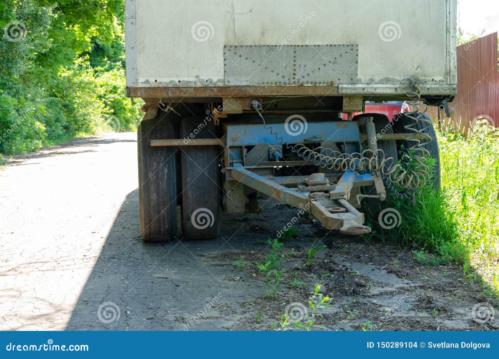 The Connection between Truck and Trailer Stock Photo Image of