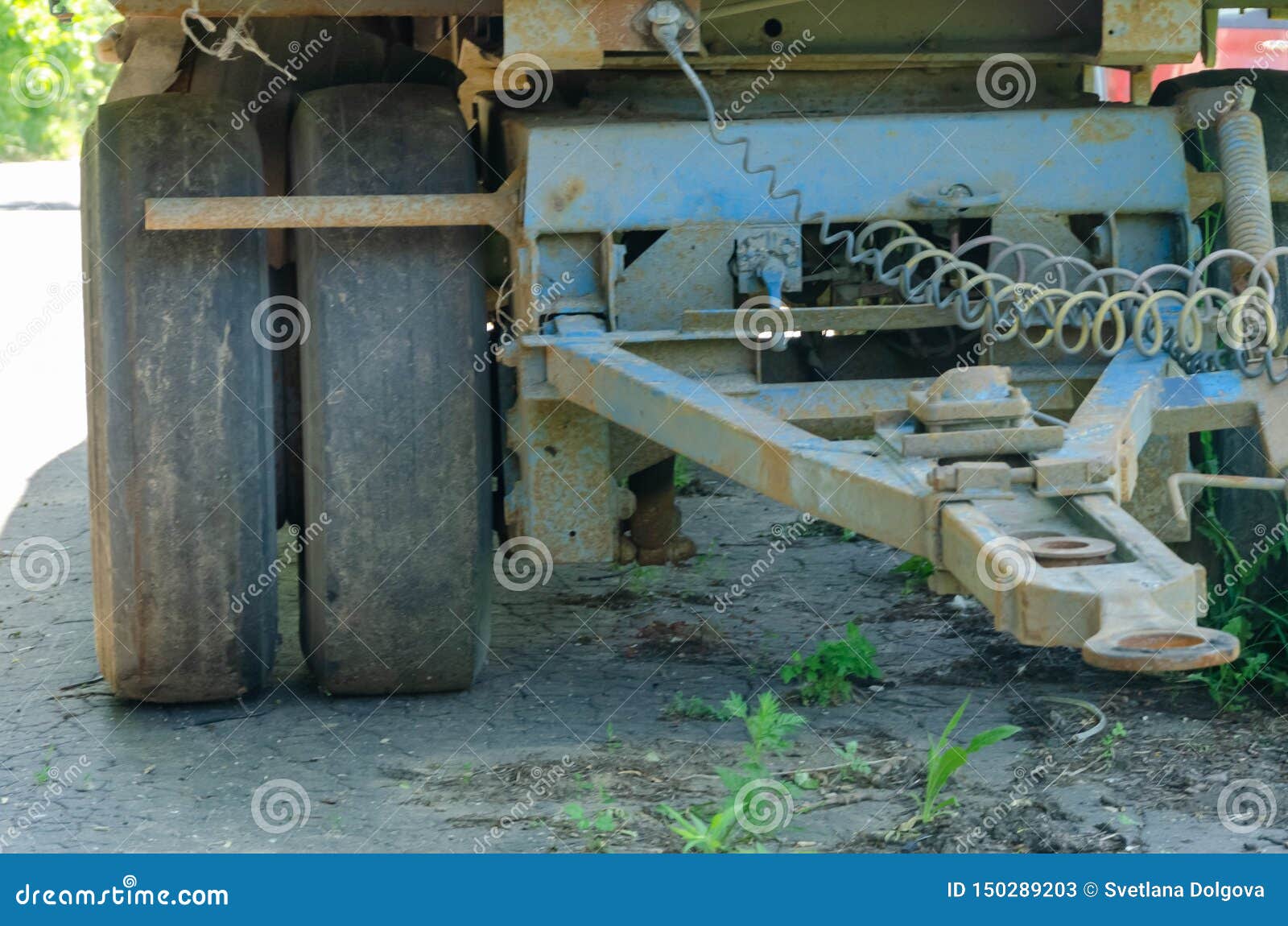 The Connection between Truck and Trailer Stock Image Image of