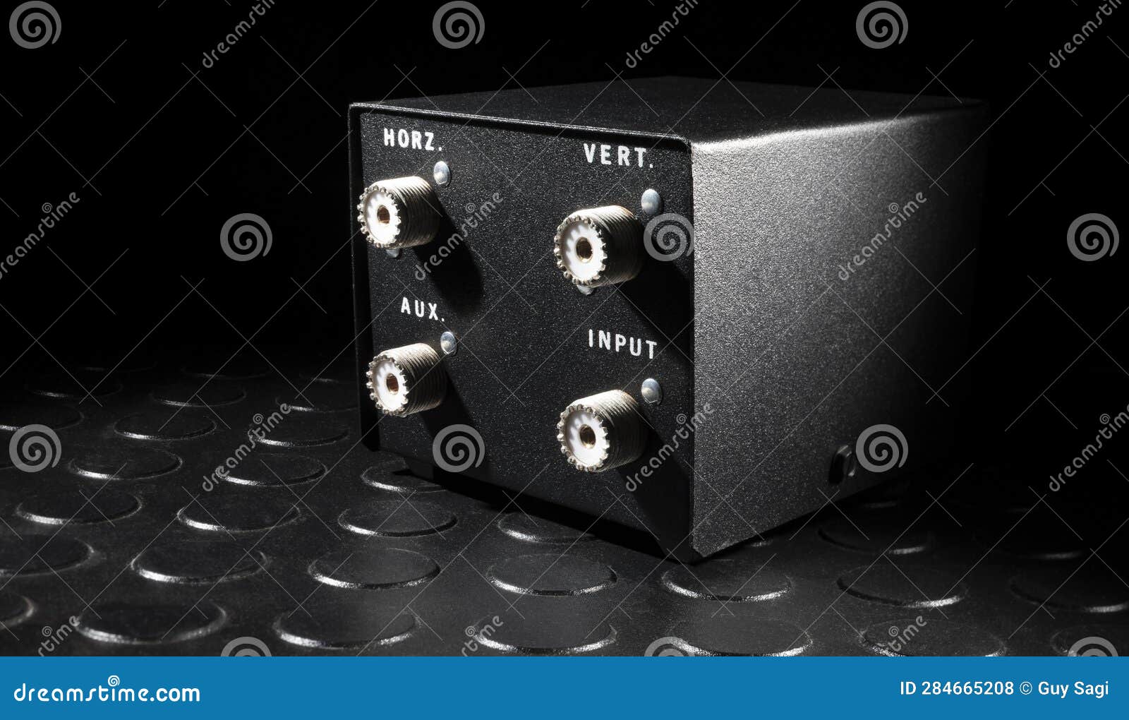So239 Connectors on the Back of an Antenna Switcher Stock Photo