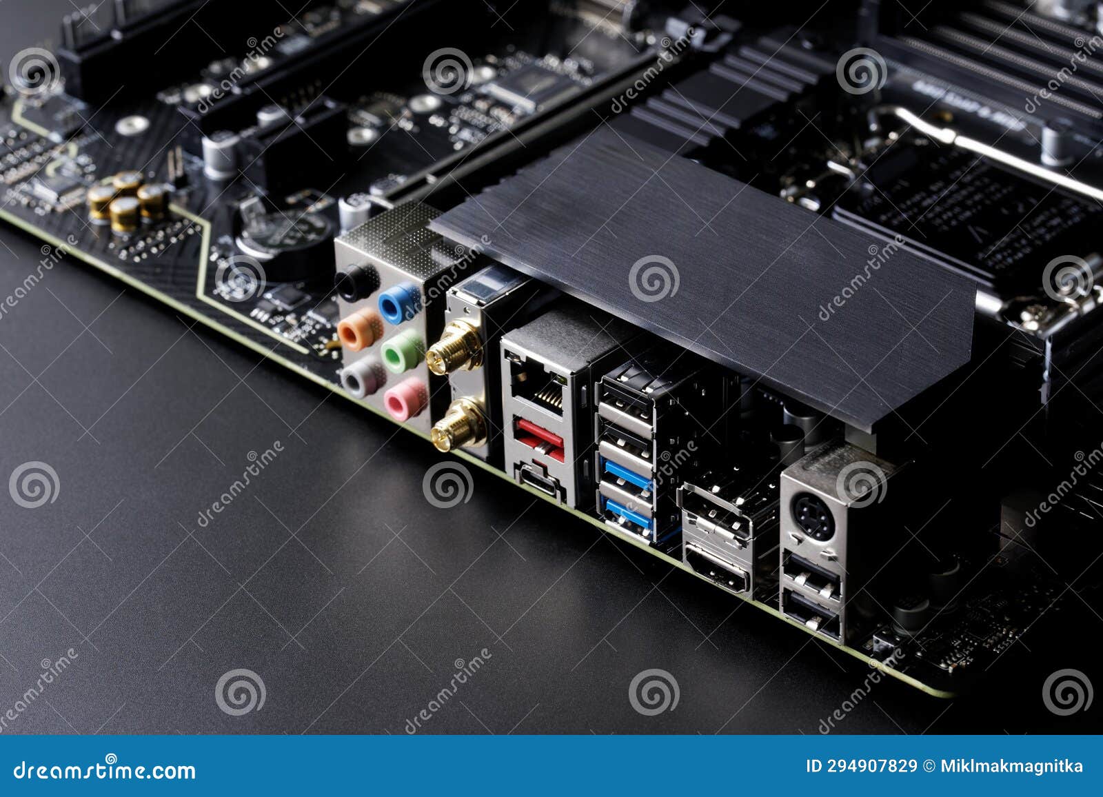 Connectors of the motherboard stock photo cartoondealer 18038838