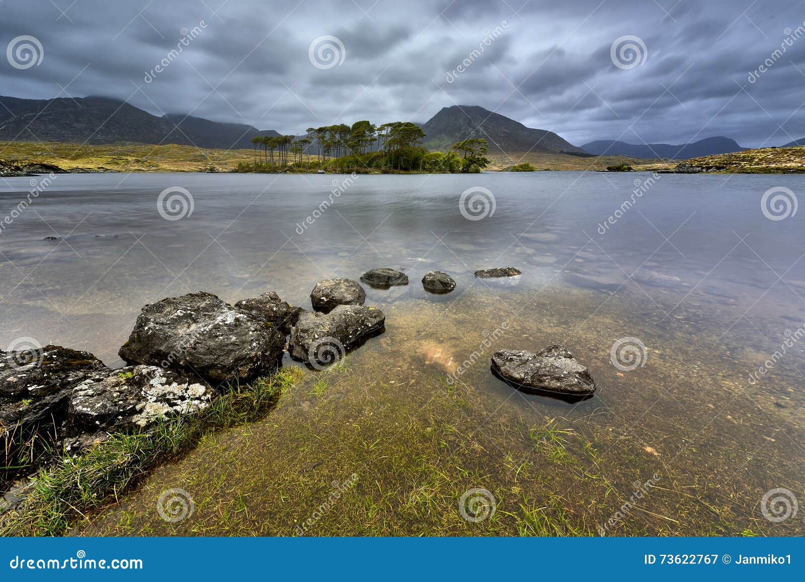 connemara lake and mountains in co. mayo, ireland