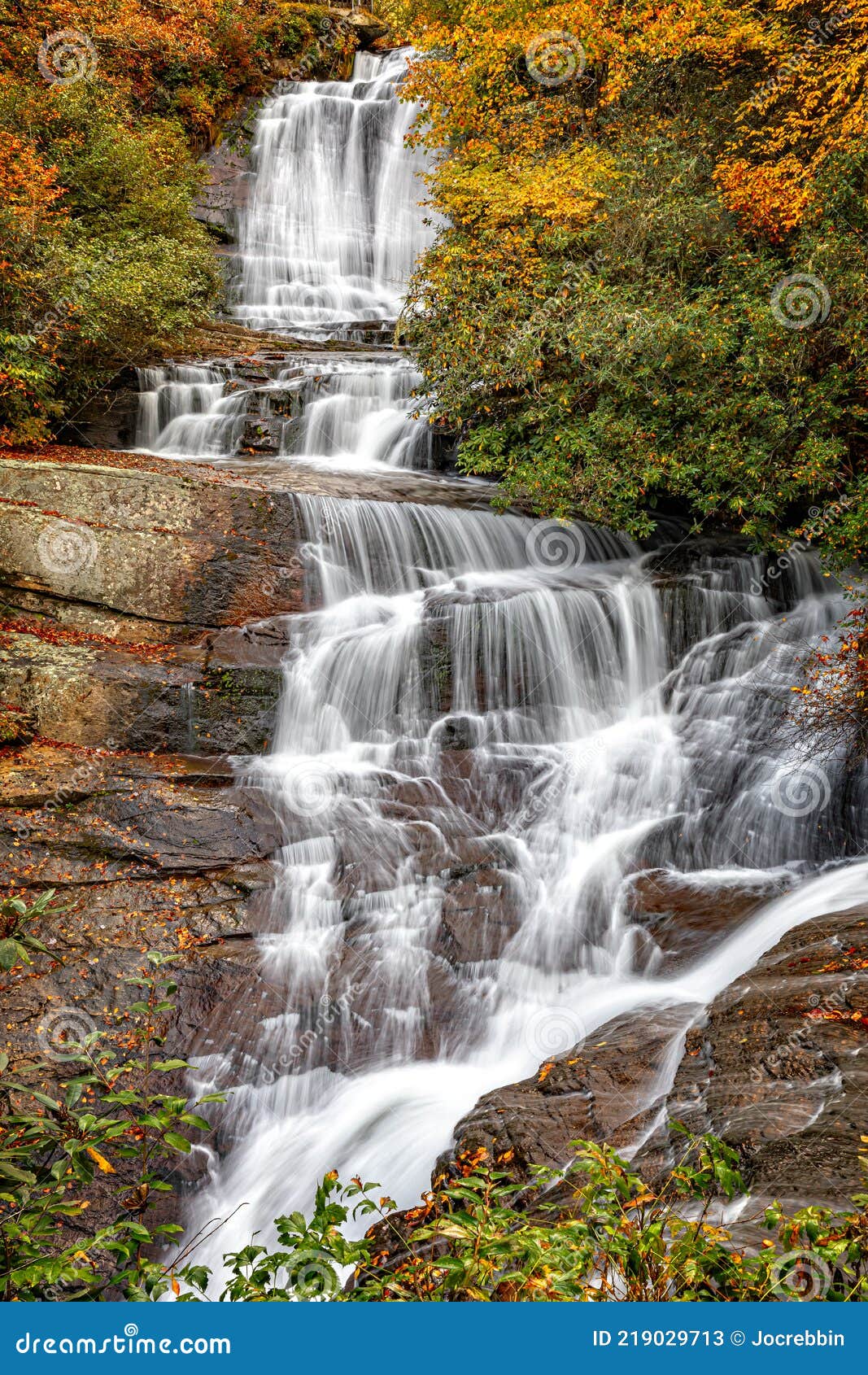 Connestee Waterfalls Also Known As Carson Creek in Fall Stock Image