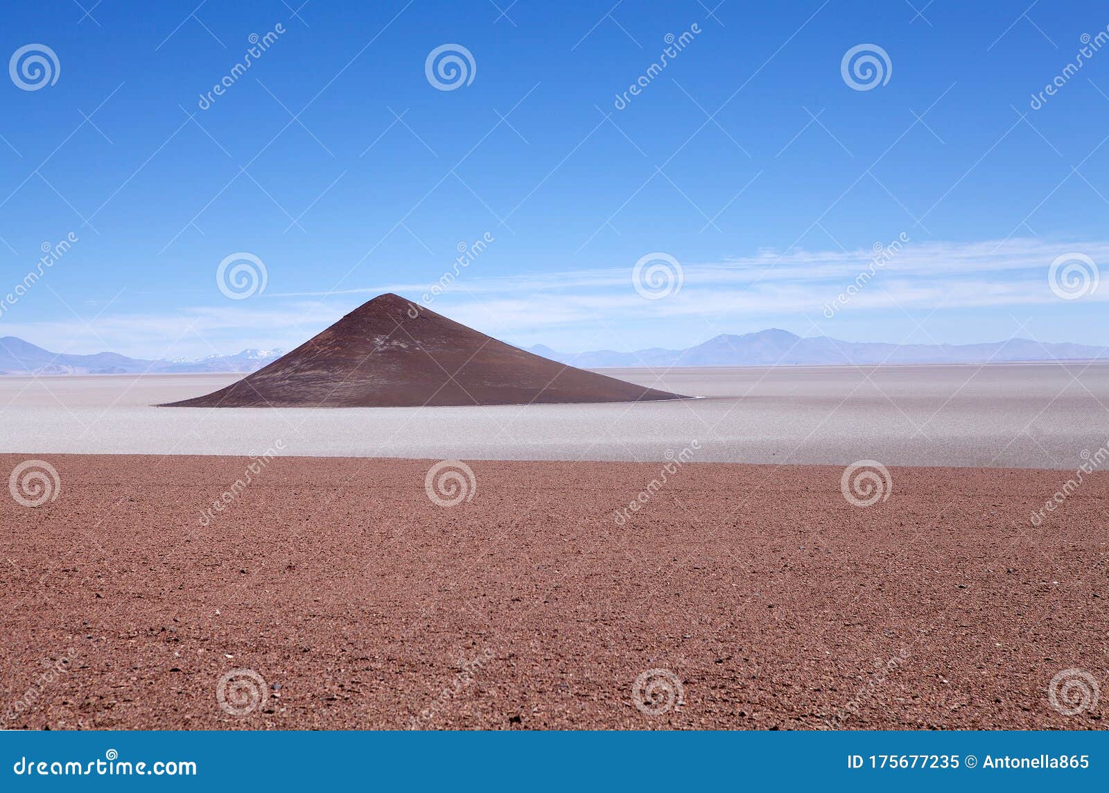 cono de arita in salar of arizaro at the puna de atacama, argentina