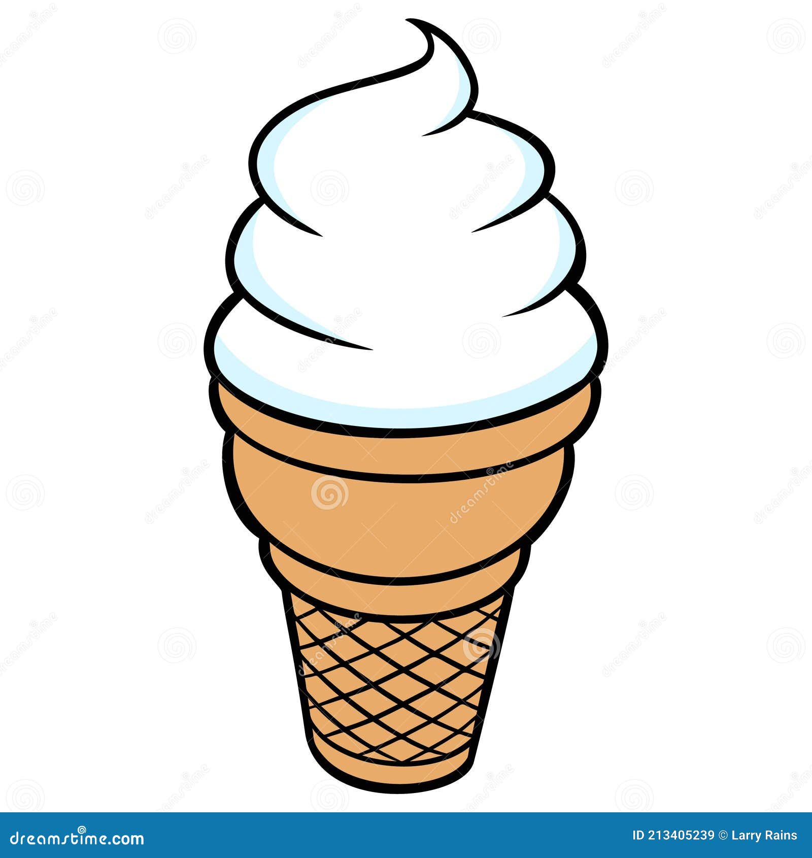 Cono de helado ilustración del vector. Ilustración de convite - 213405239