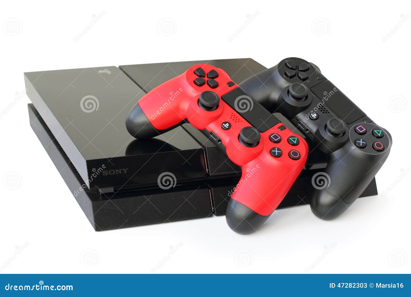 Consola SONY PlayStation 4 Con Palancas De Mando Foto de archivo editorial  - Imagen de negro, morfeo: 47282303