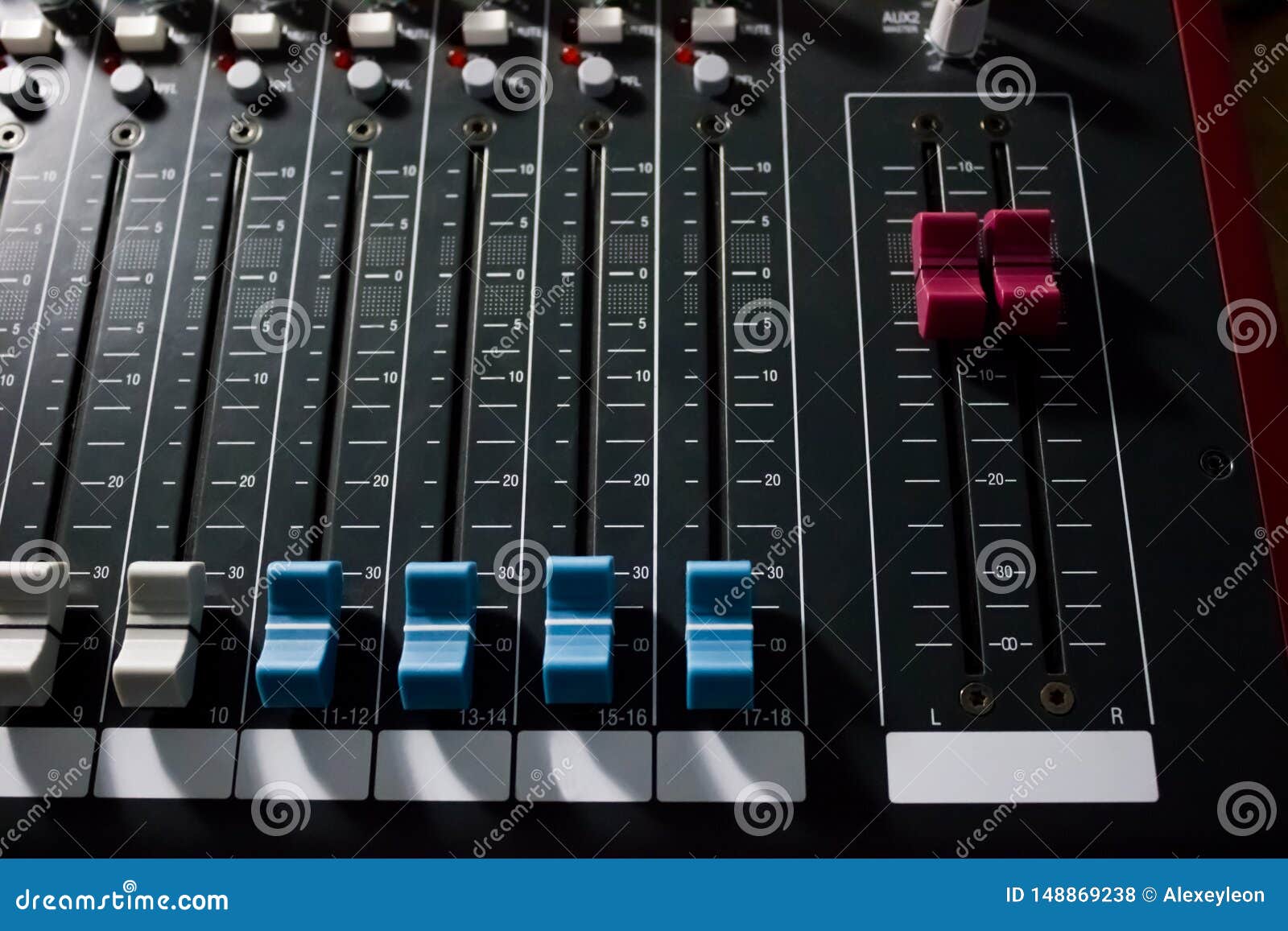 Console of the Professional Mixer Music, Concert Stock Photo Image