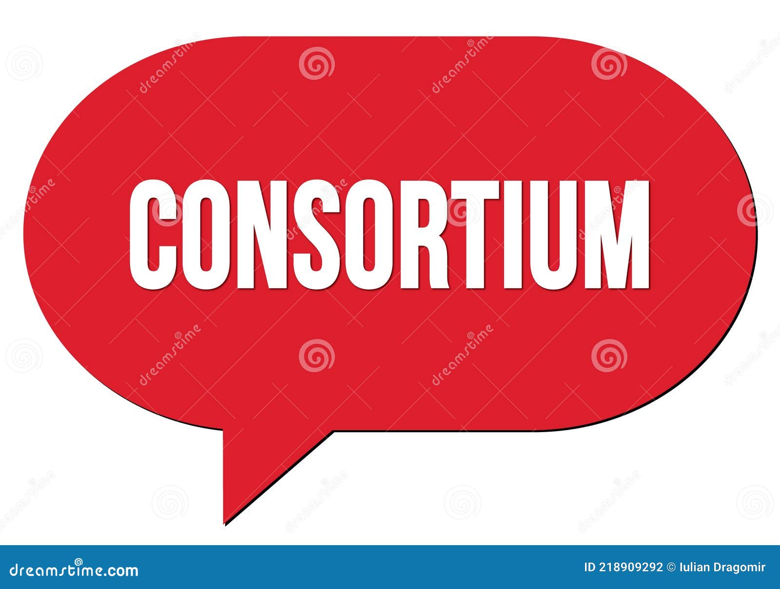 consortium text written in a red speech bubble