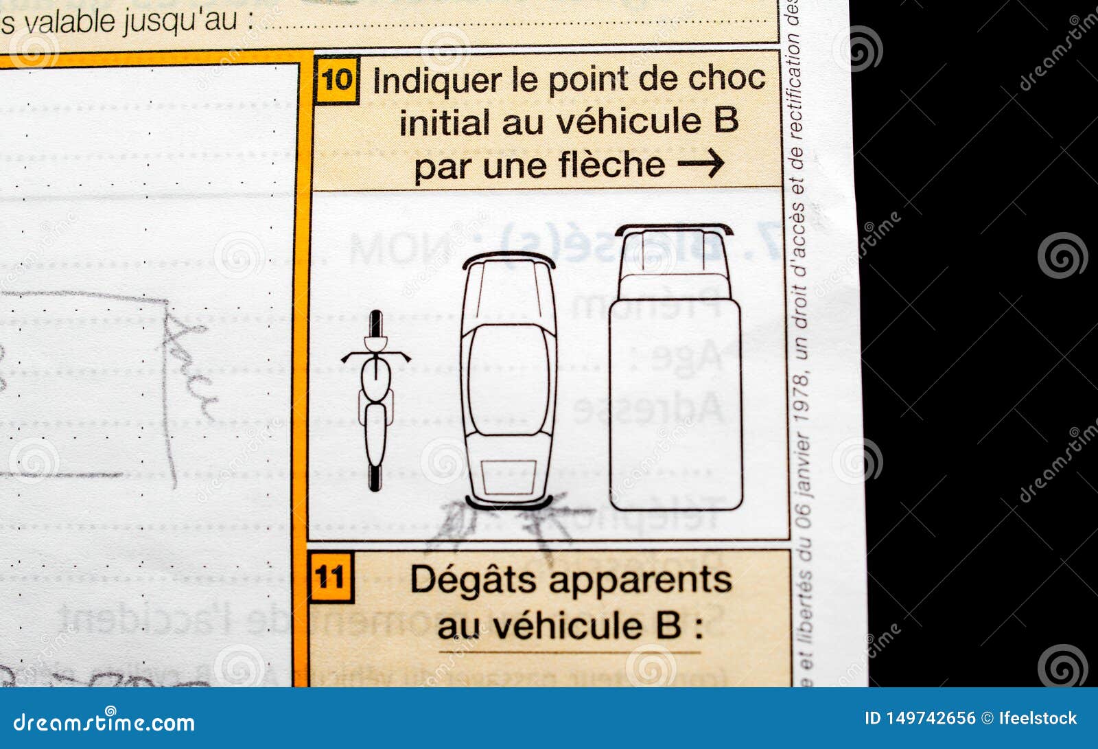Constat Amiable Europeen D`accident Automobile Auto Editorial Stock Image -  Image of claim, care: 149742669
