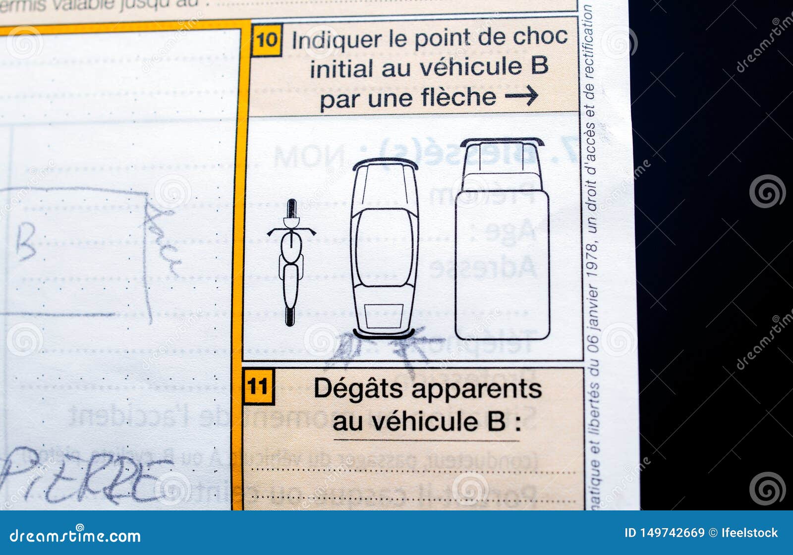 Constat Amiable Europeen D`accident Automobile Auto Editorial Stock Image -  Image of claim, care: 149742669