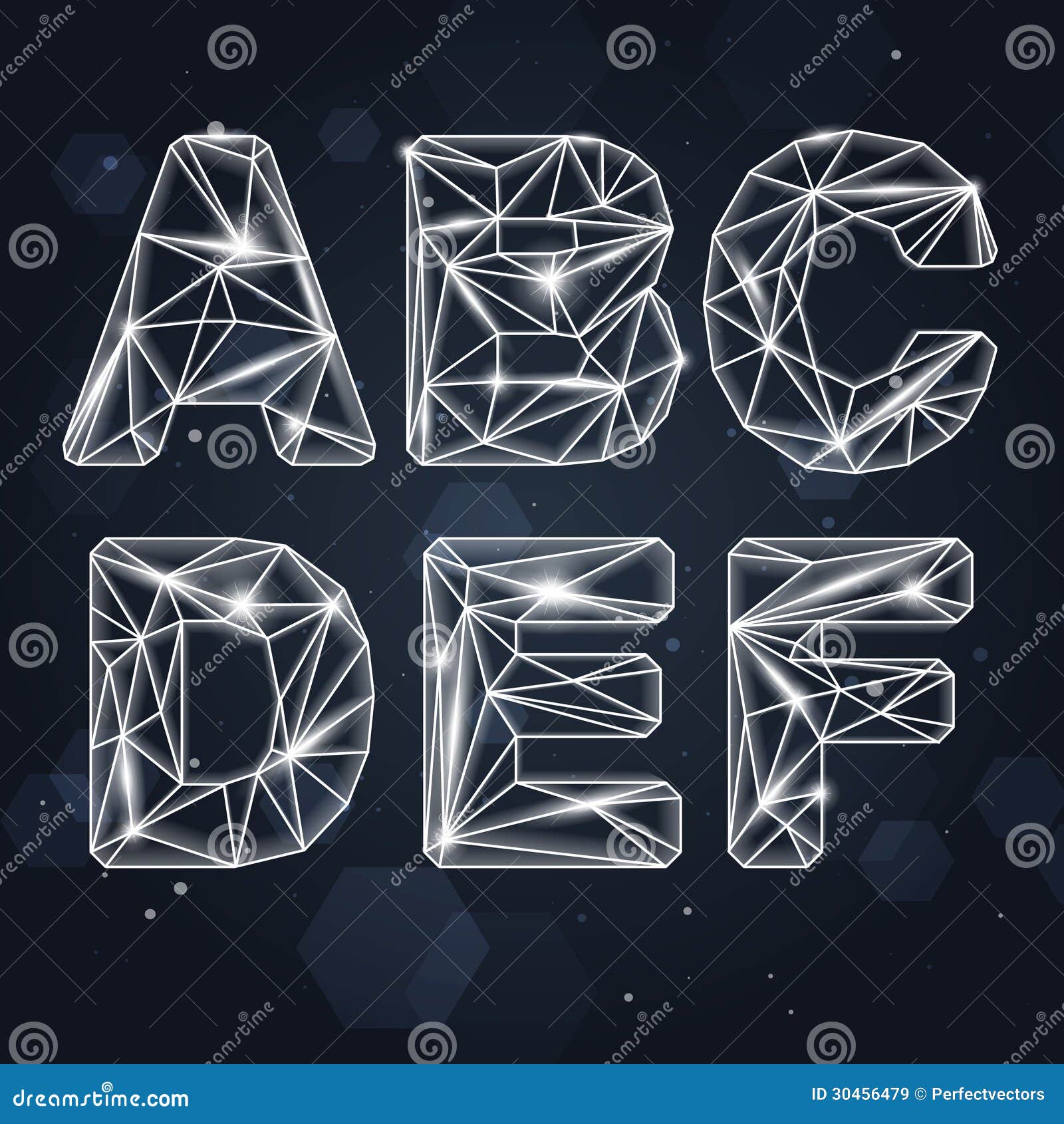 constellation geometric font a-f