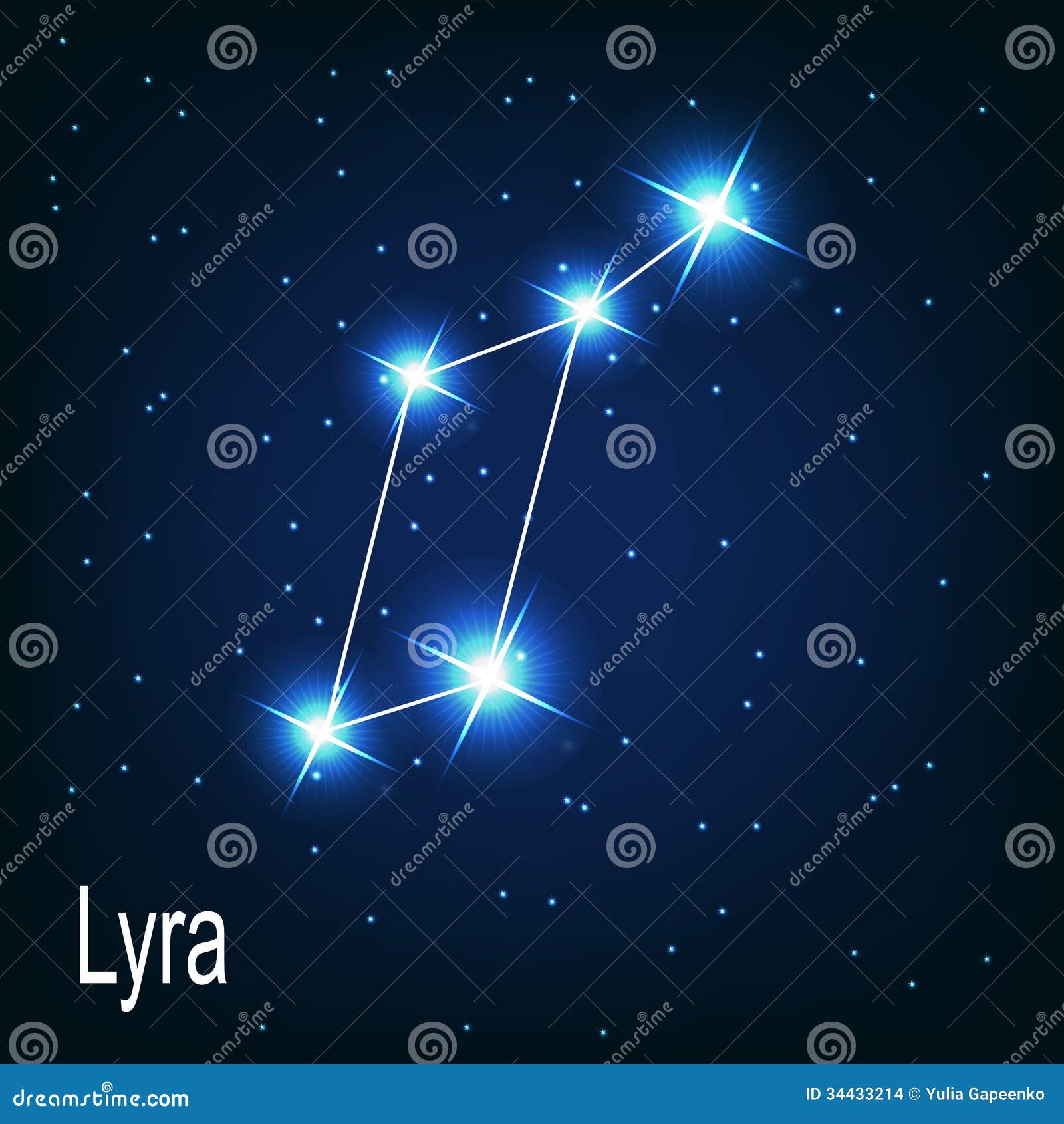 the constellation lyra star in the night sky.