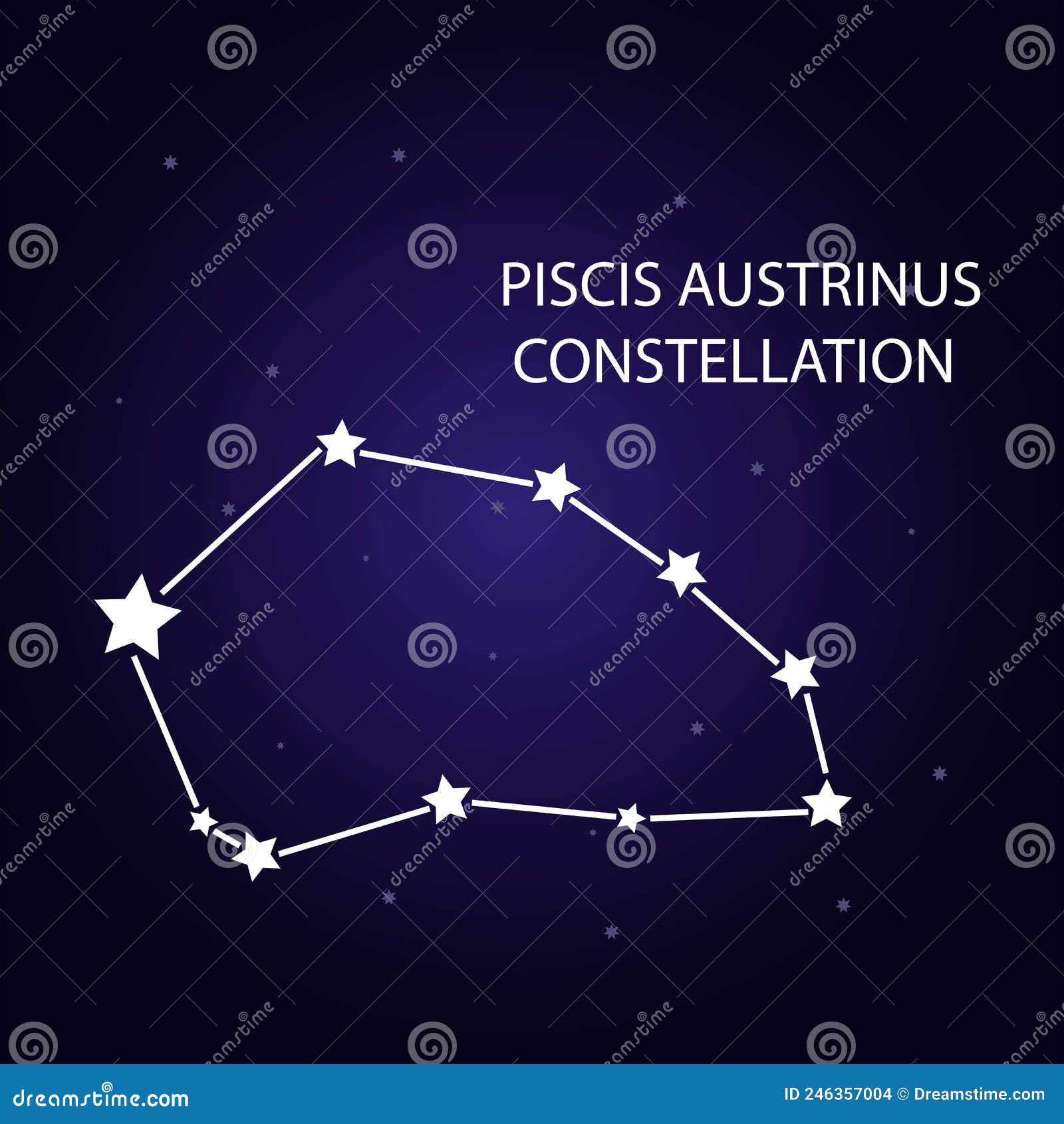 the constellation of piscis austrinus with bright stars.