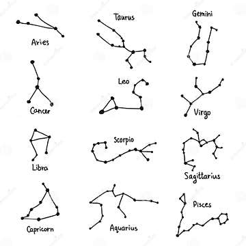 Constellations. Vector Icons. Zodiac Signs. Stock Vector - Illustration ...