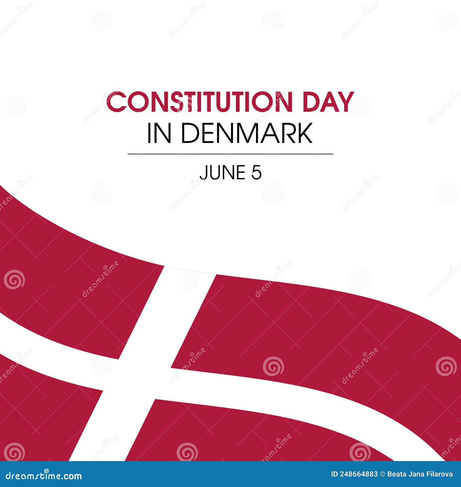 Constitution Day in Denmark Vector Stock Vector Illustration of